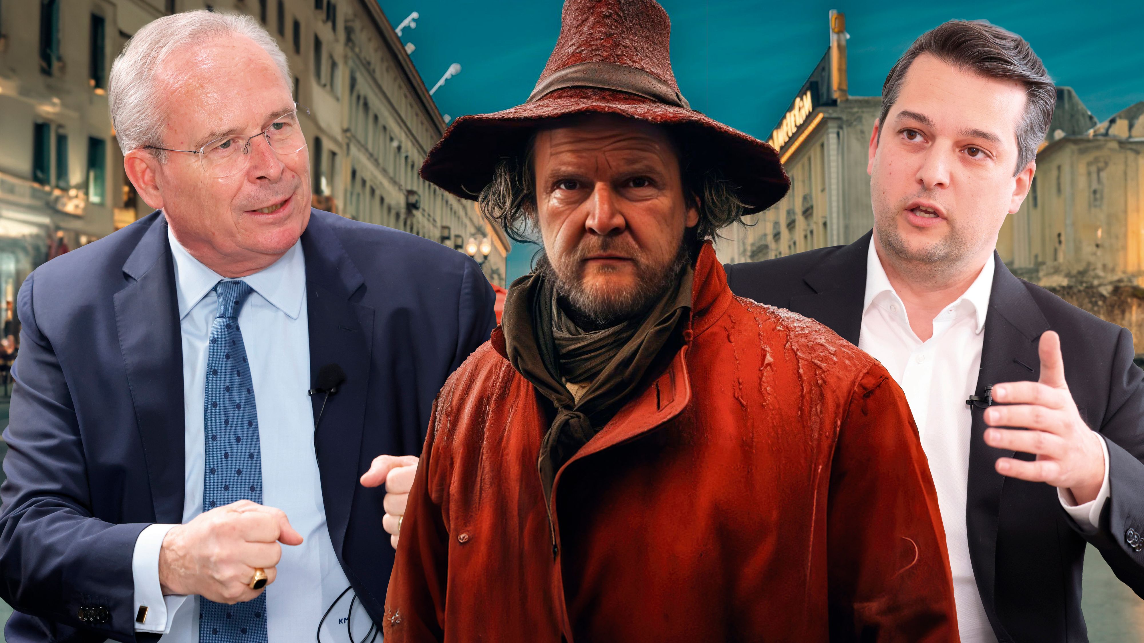 Dieses Bild von Bürgermeister Michael Ludwig samt Kommentar von Wiens FPÖ-Chef Dominik Nepp (re.) sorgte bei ÖVP-Chef Karl Mahrer für Ärger zu Halloween.