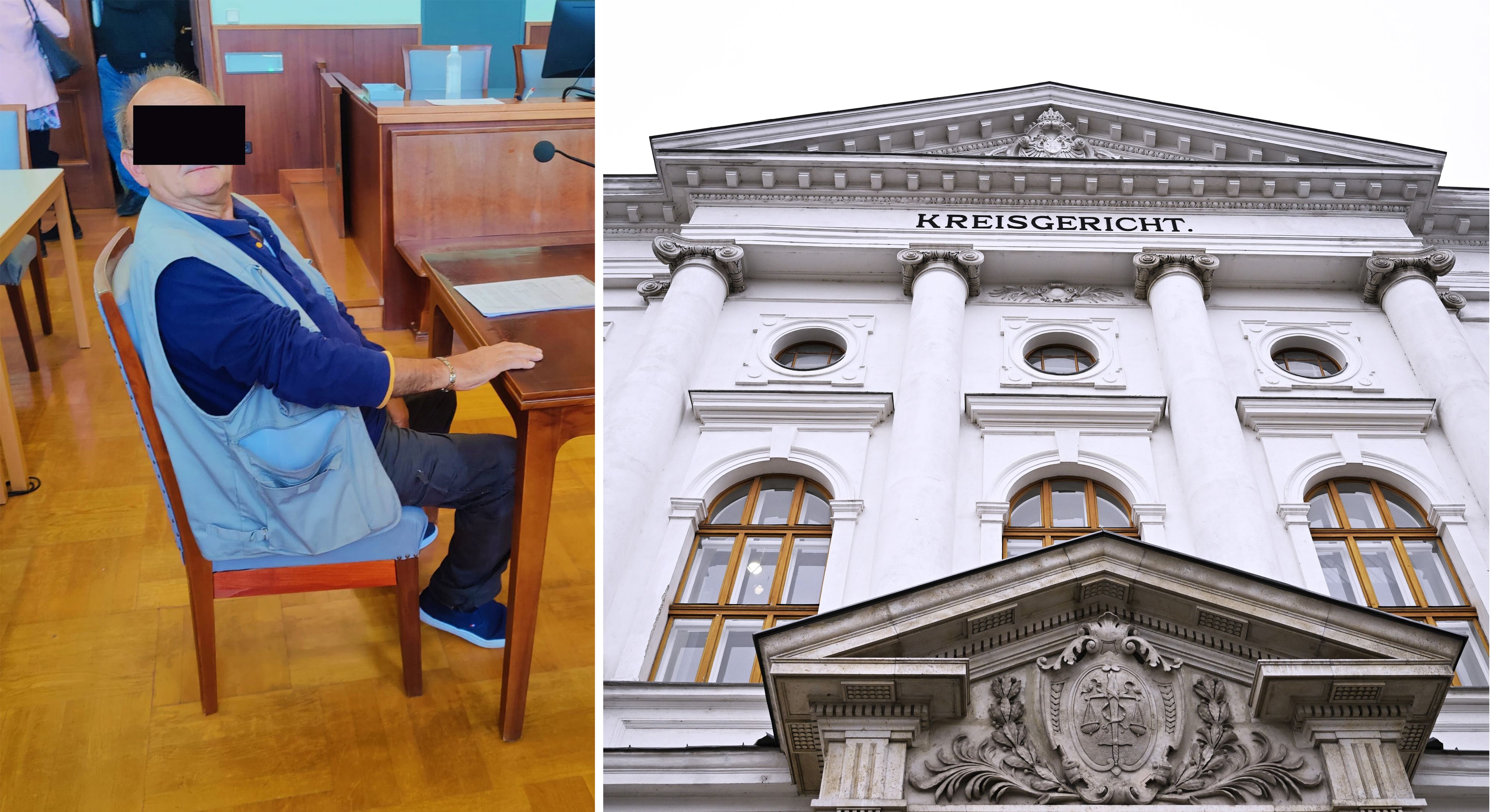 Der Angeklagte vor Gericht in Wiener Neustadt.