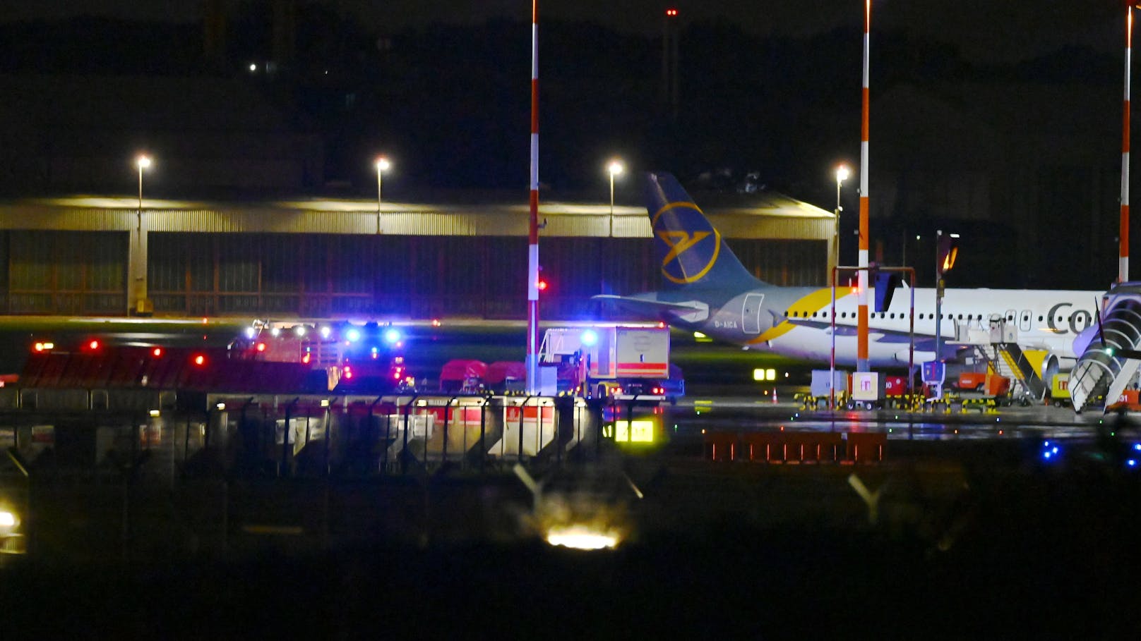 Schüsse am Hamburger Flughafen, Bewaffneter am Rollfeld