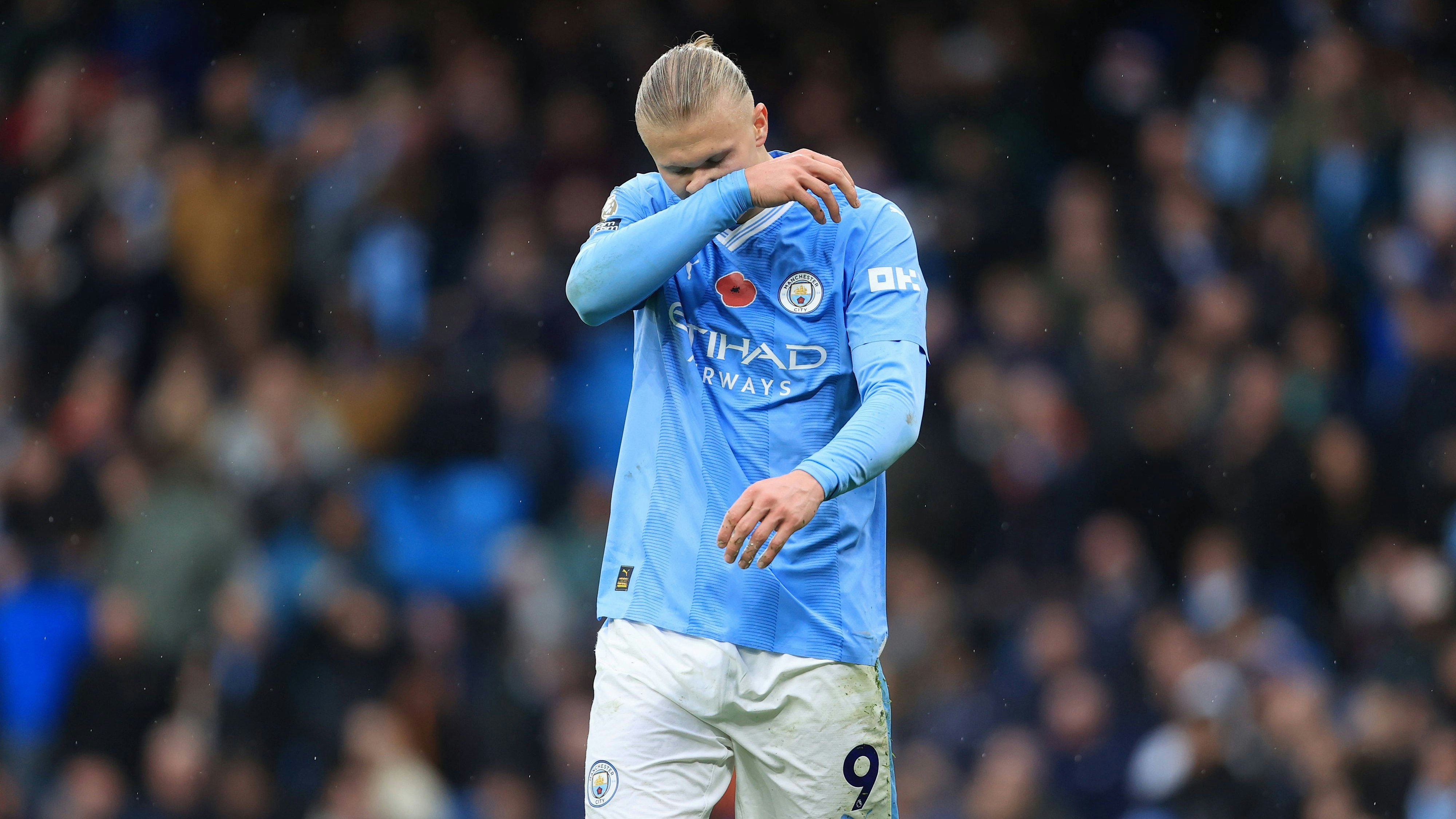 Erling Haaland traf bei Citys 6:1 gegen Bournemouth nicht. 