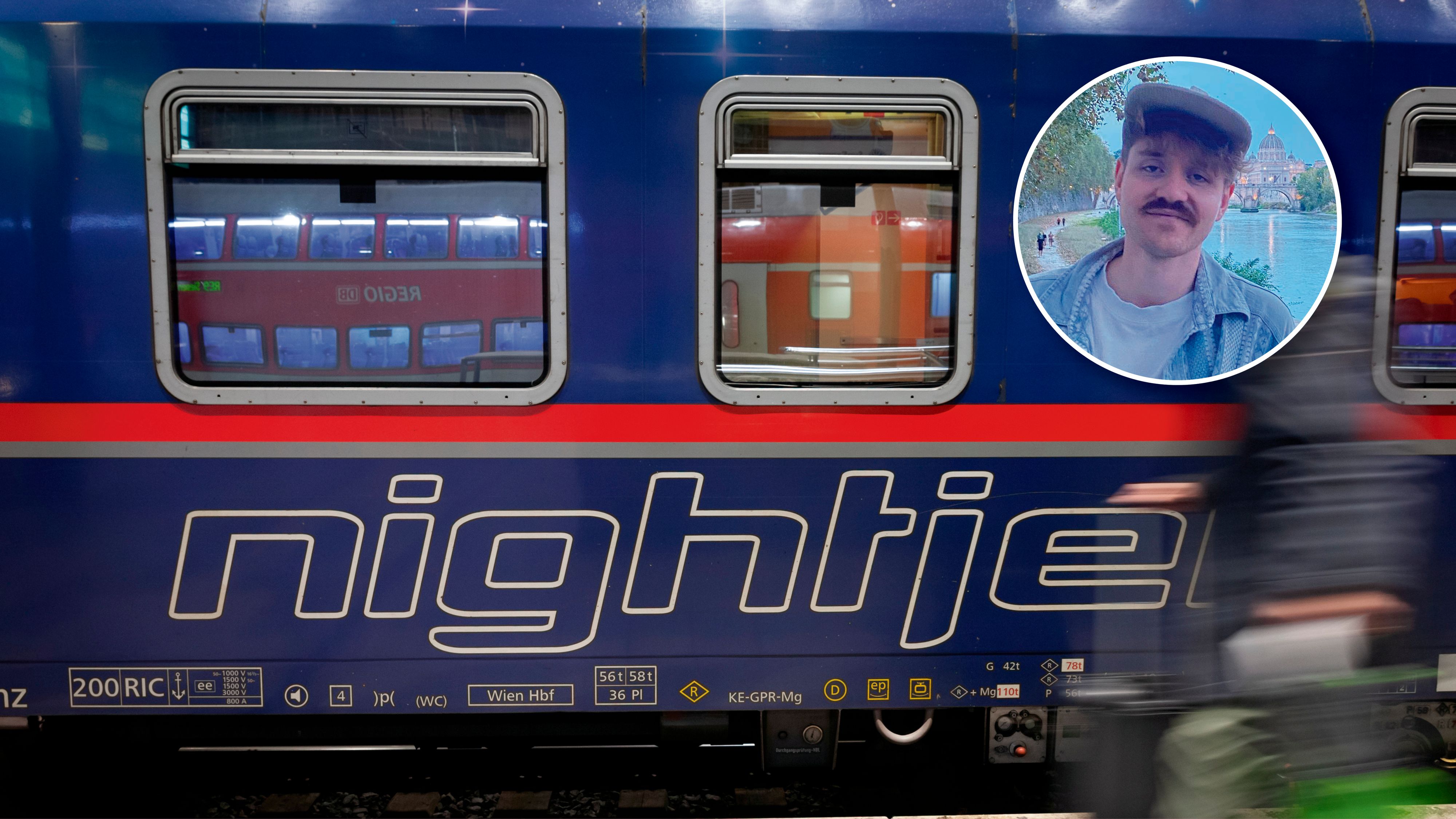 Hat sich die Zugfahrt nach Bella Roma anders vorgestellt: Comedian Benedikt Mitmannsgruber.