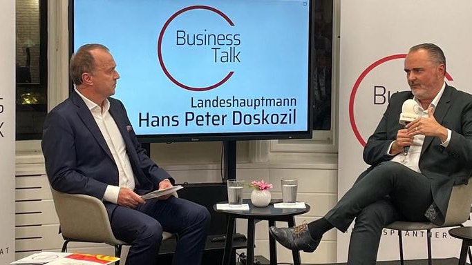 Hans Peter Doskozil beim "Business Talk" von Ex-ORF-Manager Thomas Prantner am Montag in Wien