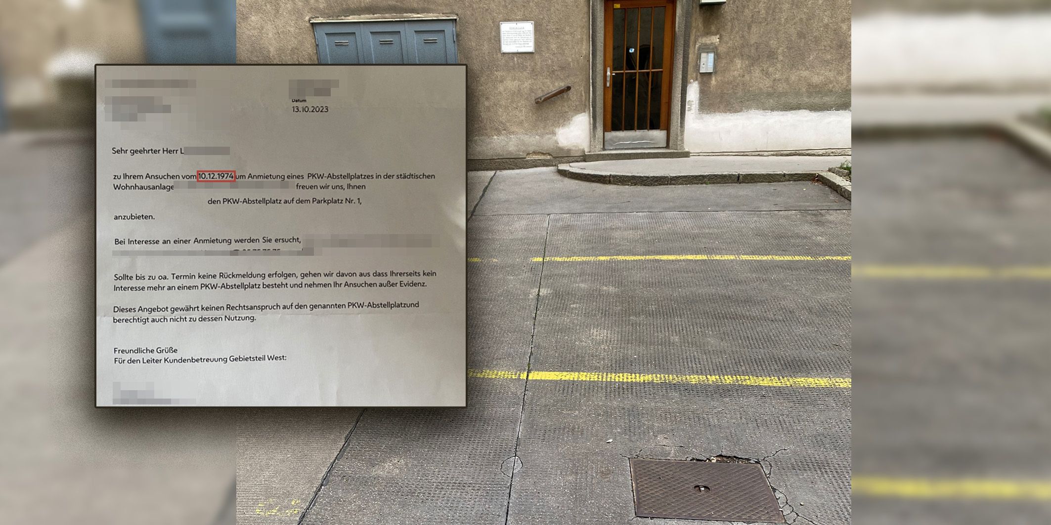 Das Warten hat ein Ende! Nach 50 Jahren erhielt eine Familie aus Wien endlich den 1974 beantragten Parkplatz.