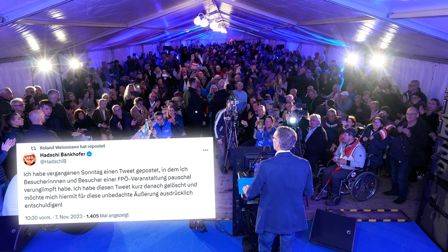 Der ORF-Mann entschuldigte sich für das Verspotten der FPÖ-Wähler.