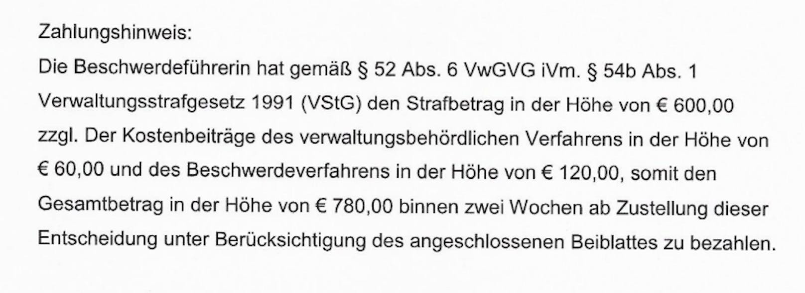 780 Euro kostet Werner die Strafe plus Verfahren bereits.