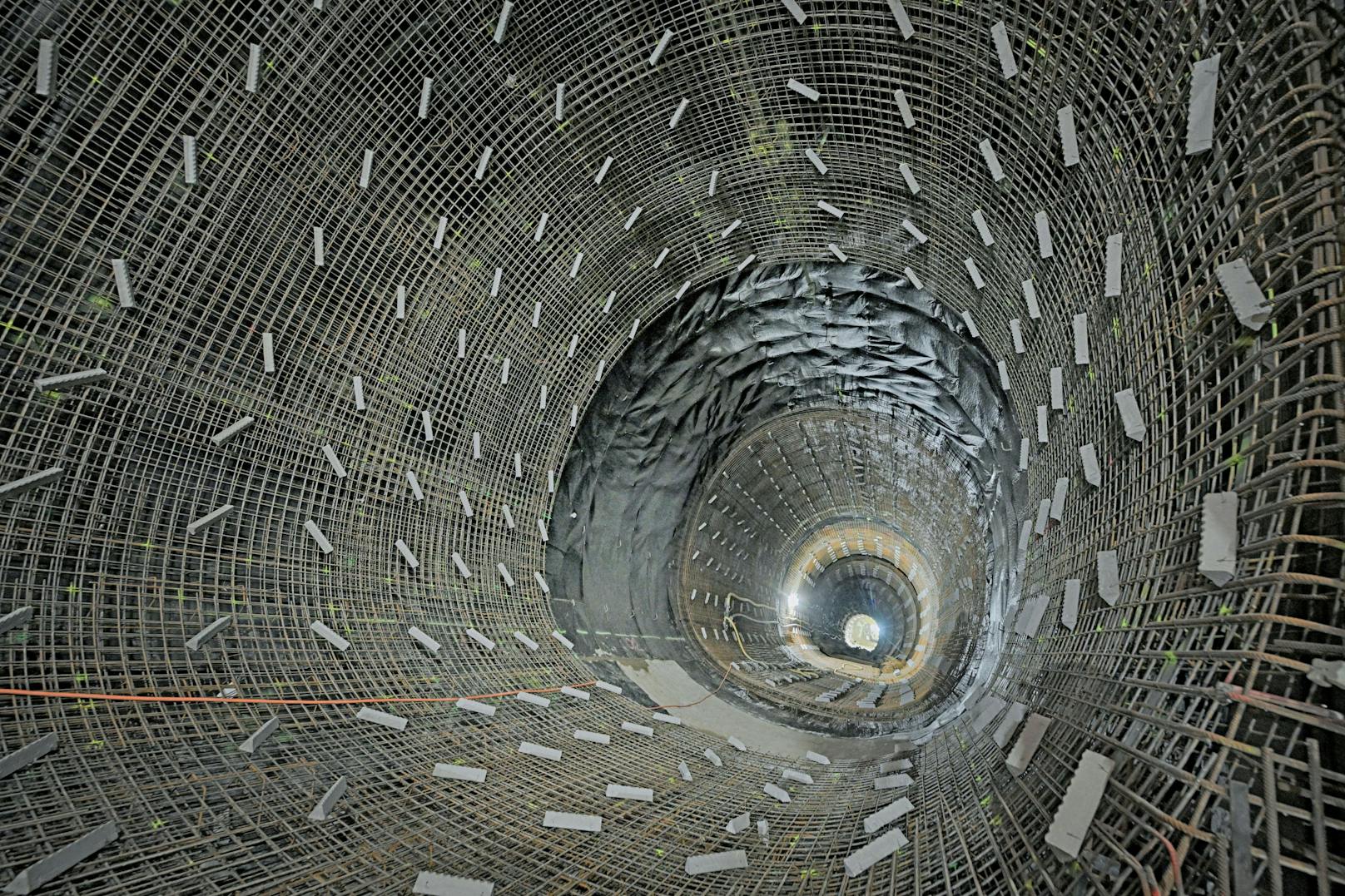 U5 Baustelle Station Frankhplatz: Streckentunnel Landesgericht 