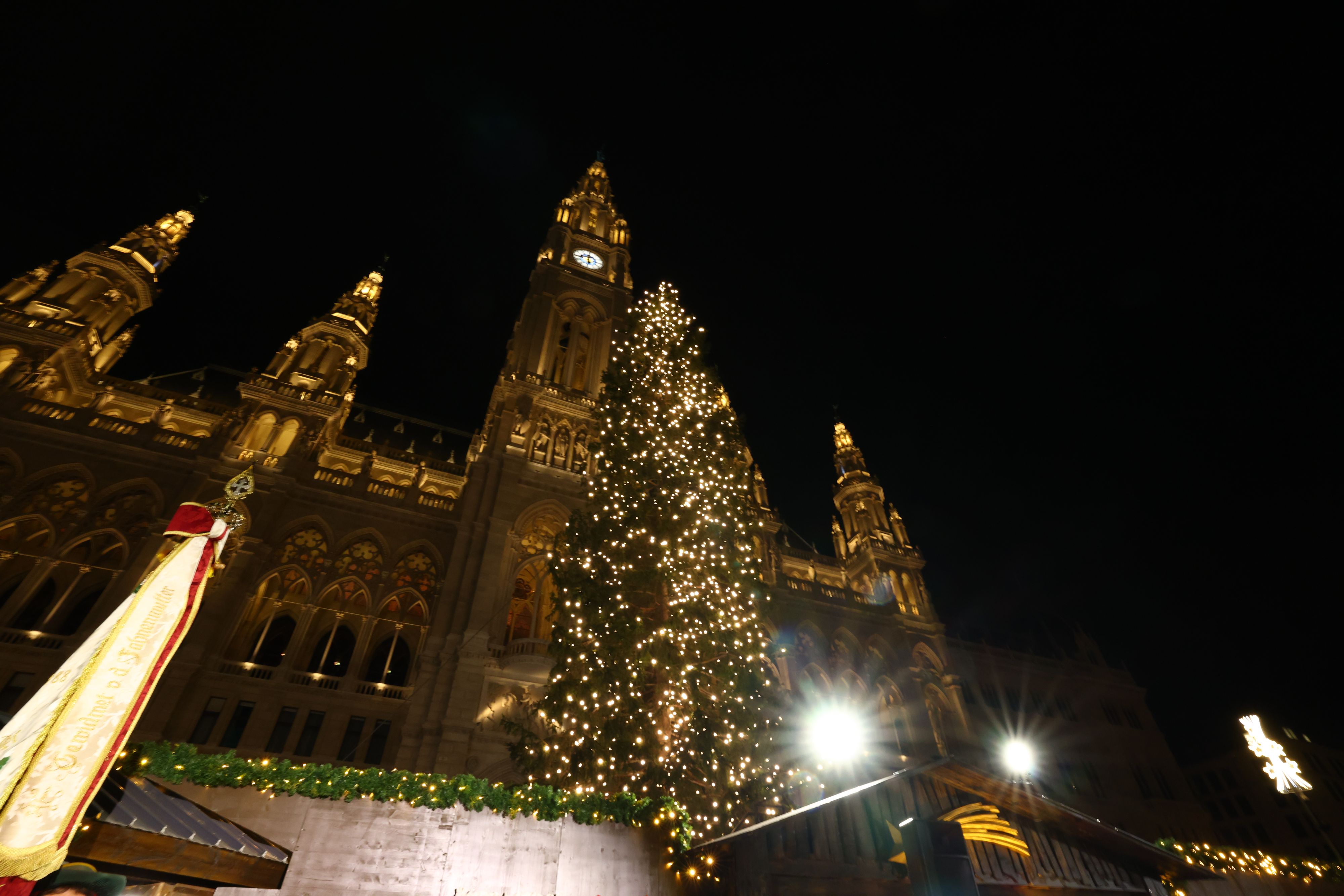 Die 115 Meter Hohe Fichte am Rathausplatz kommt heuer aus Südtirol.