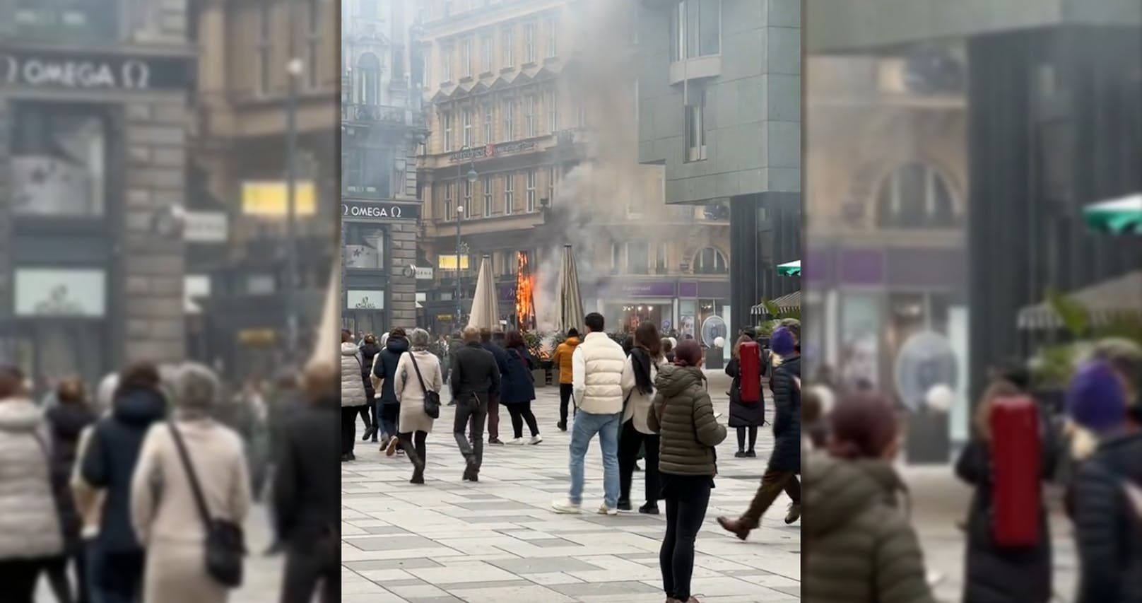 Rauchsäule über Wiener City – Feuerwehr im Einsatz