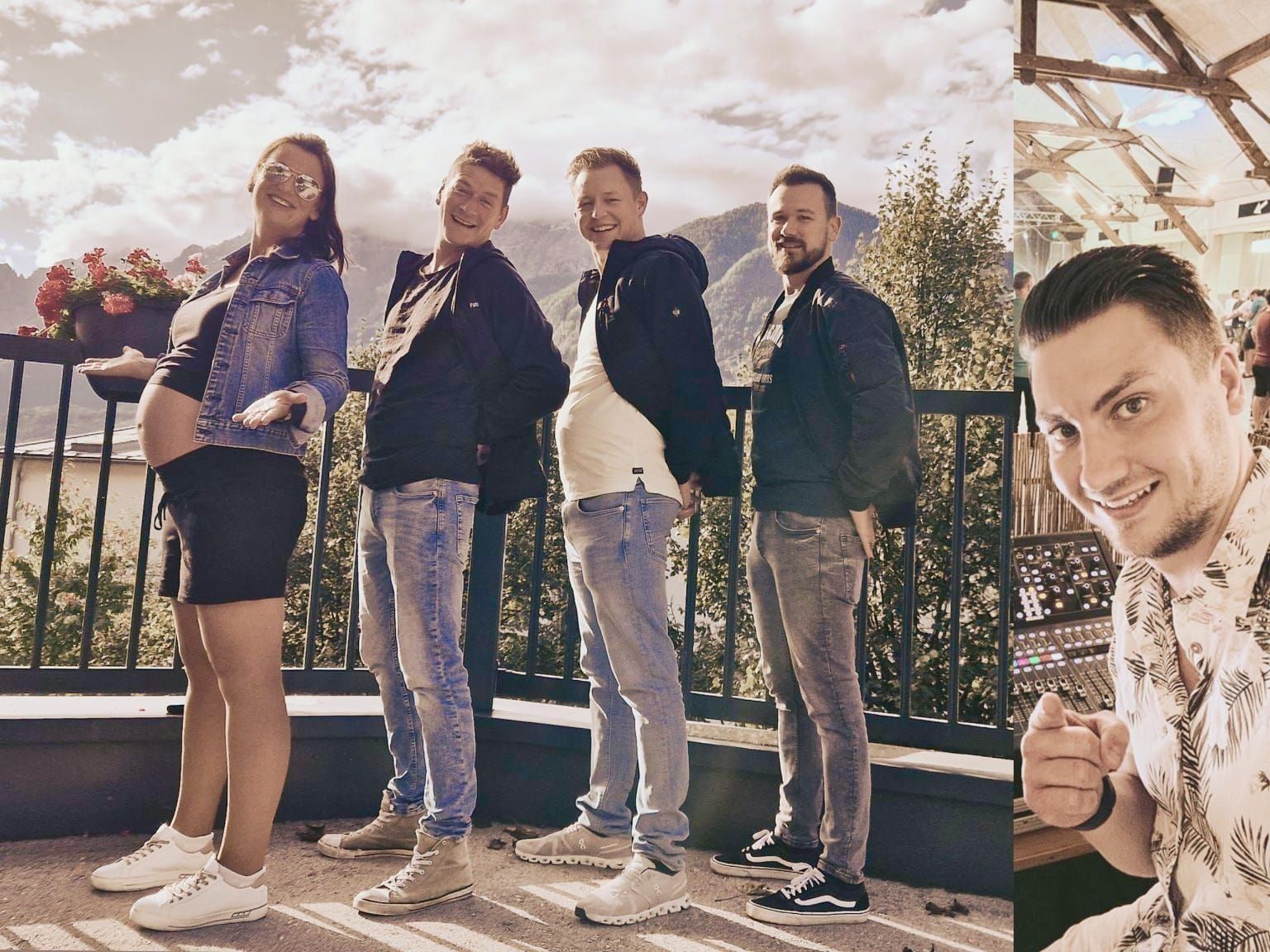 Mit diesem lustigen Foto verabschiedete sich die Volksmusik-Band <strong>Steiraseitn</strong> in die gemeinsame Babypause.