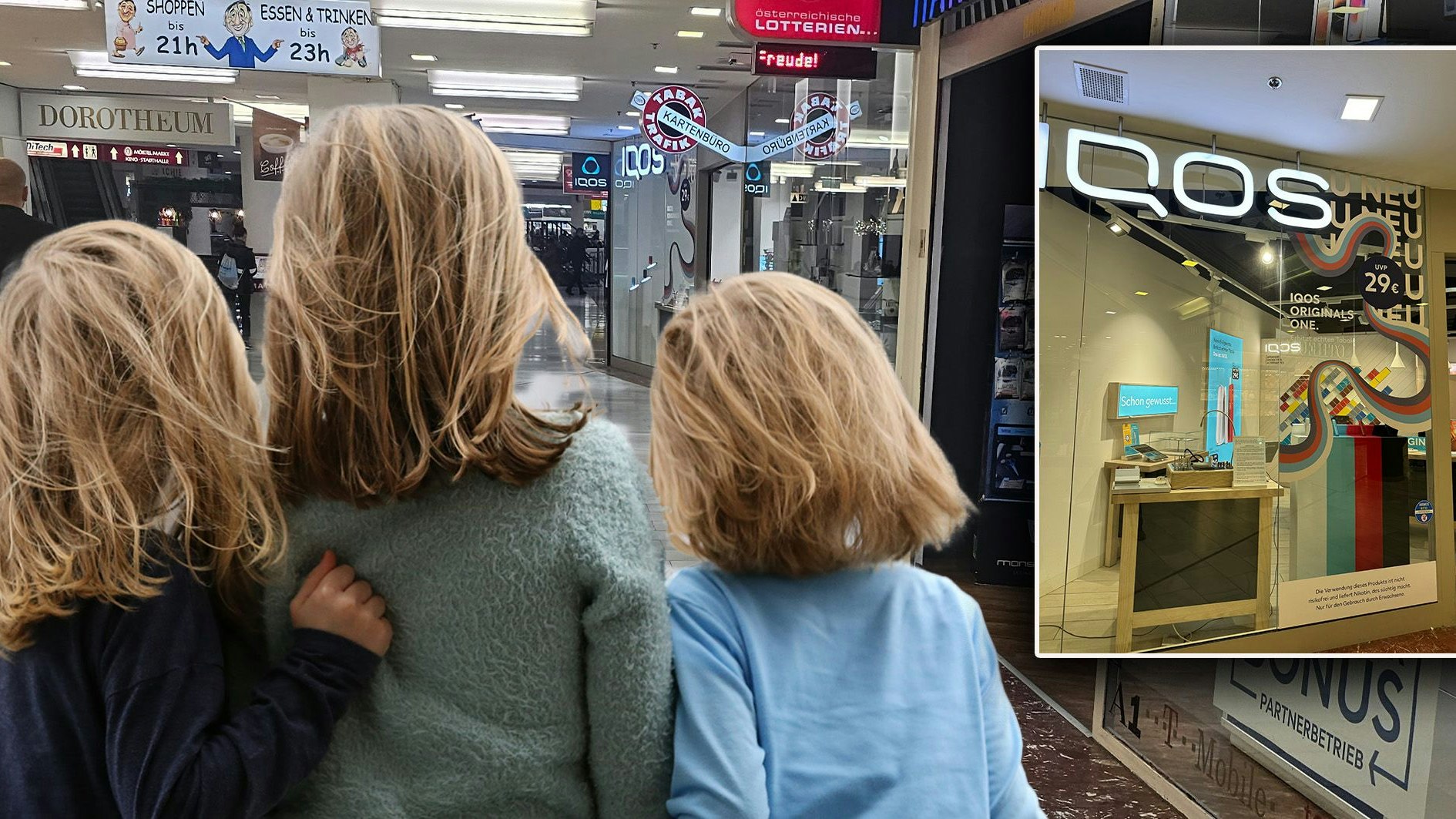 Am Freitag wurde eine zweifache Mutter bei einem Trafik-Besuch wieder hinausgebeten. Der Bereich erlaubt keine Kinder.