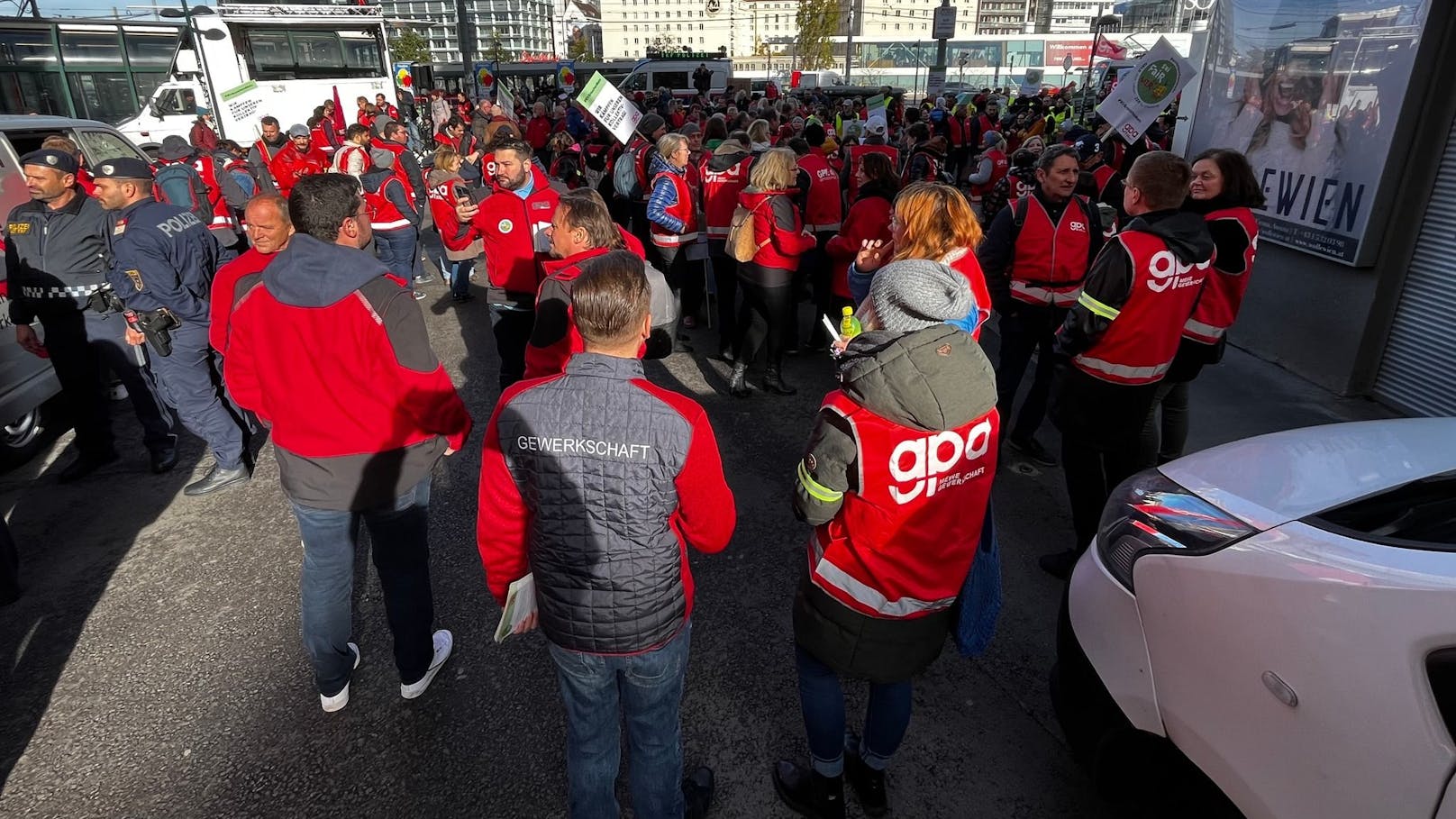 Am Dienstag fand in Wien ein Aktionstag von Handelsangestellten statt. 