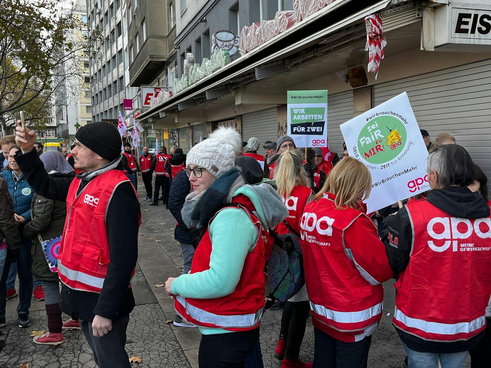 Am Dienstag fand in Wien ein Aktionstag von Handelsangestellten statt. 