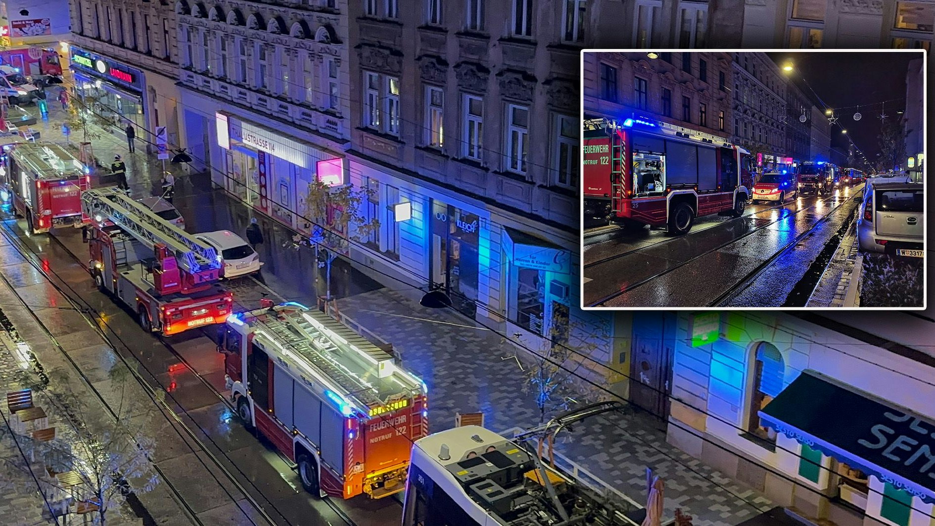 Feuerwehr-Großeinsatz in Wien-Ottakring.