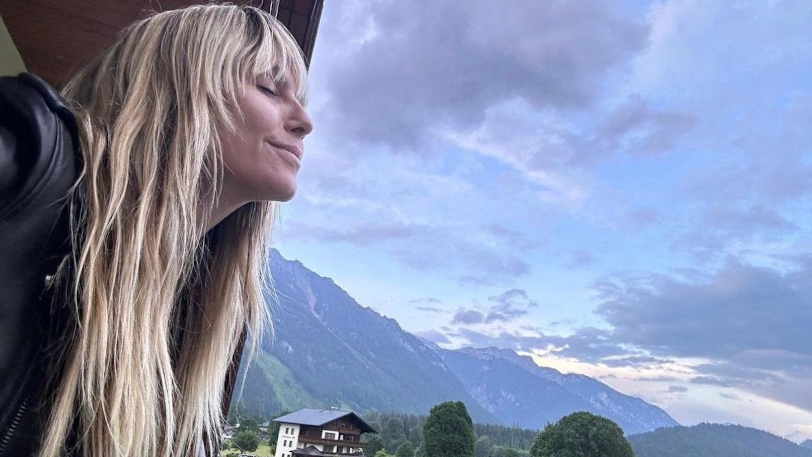 Heidi gehört in die Berge: Das Topmodel war für Dreharbeiten in Österreich. 