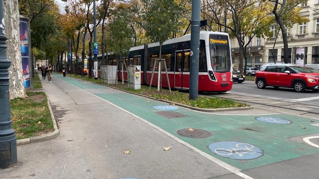 Bim-Chaos auf der Ringstraße in der Wiener City