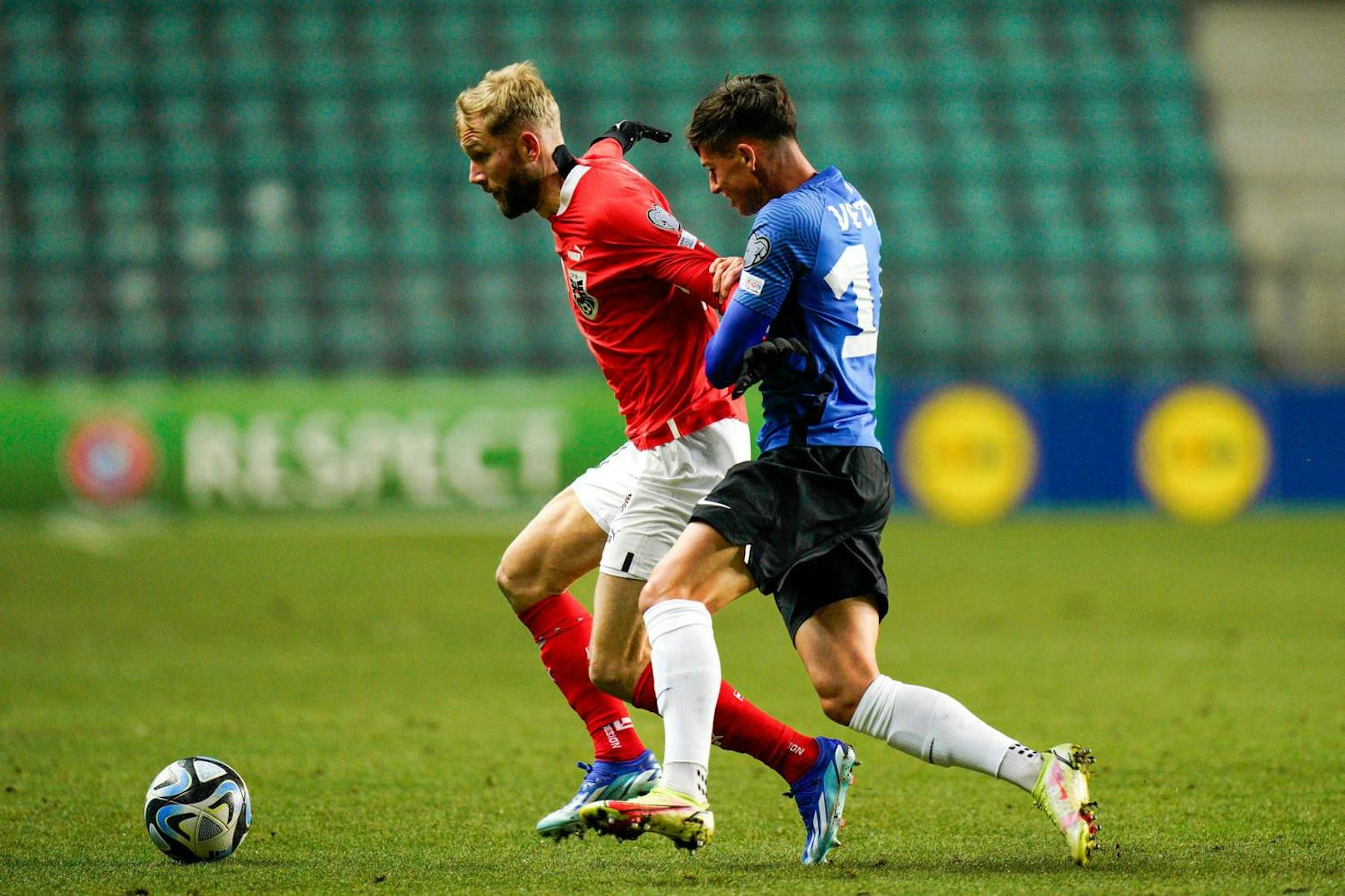 Konrad Laimer erzielt das 1:0 in Estland.