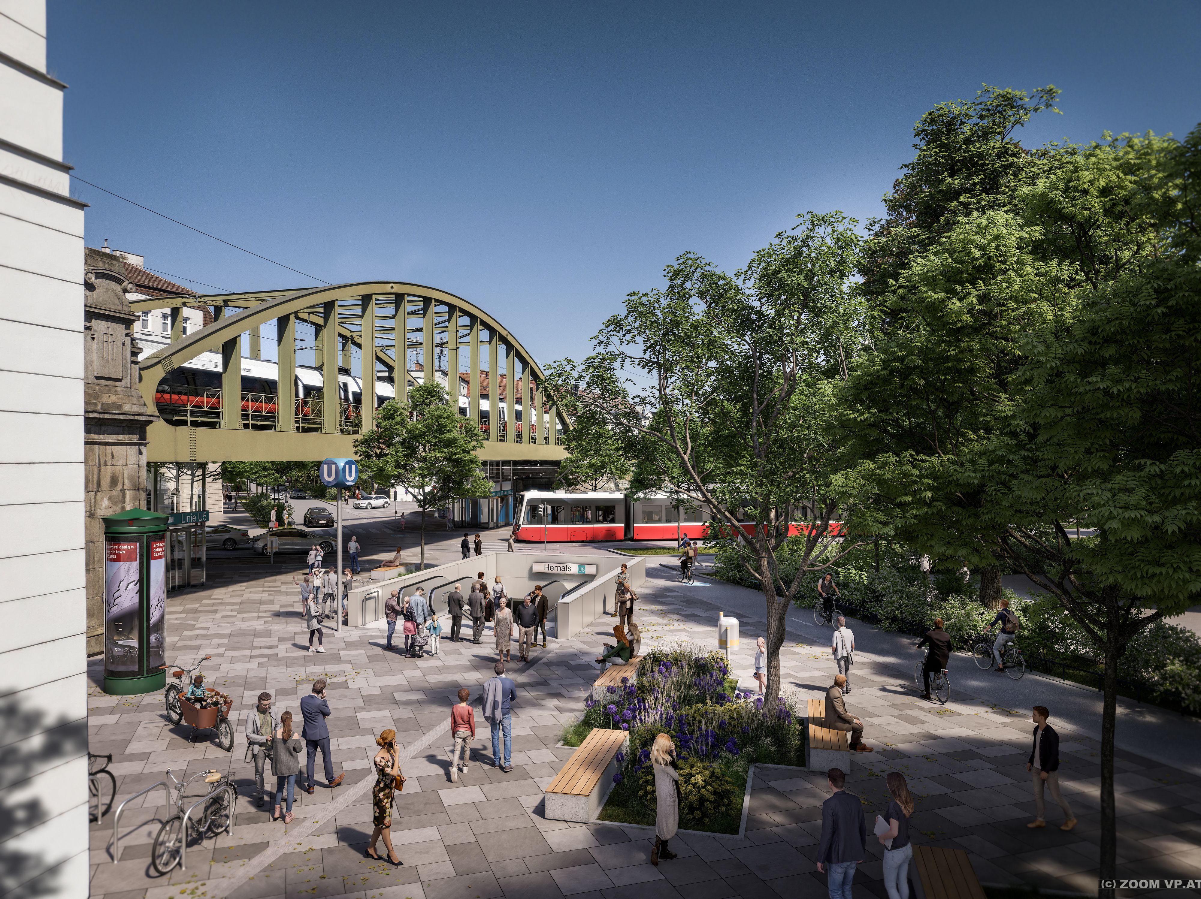 So könnte die neue Station künftig aussehen. Durch die Tunnelbauweise bleibt das denkmalgeschützte Stationsgebäude erhalten.