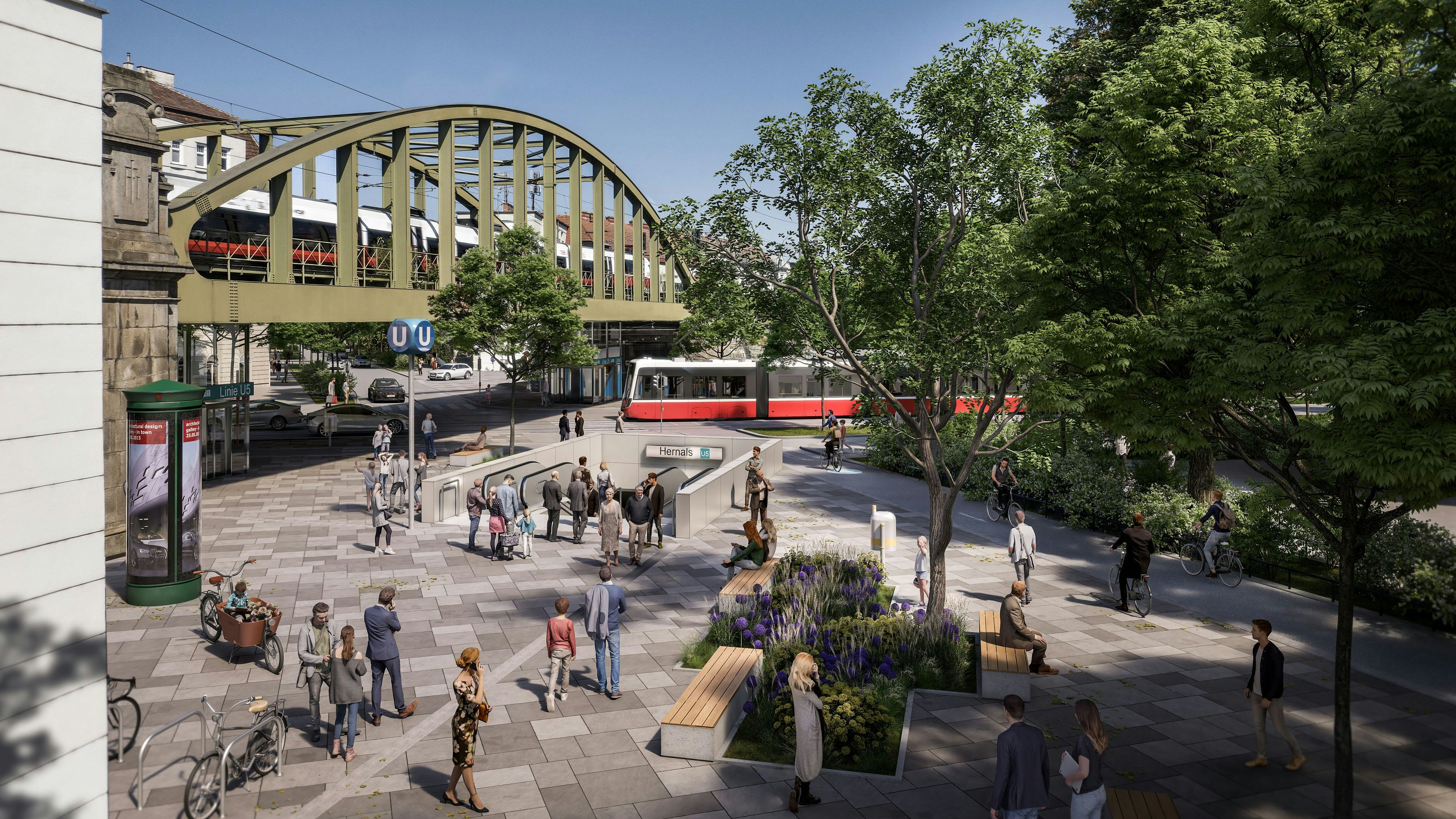 So könnte die neue Station künftig aussehen. Durch die Tunnelbauweise bleibt das denkmalgeschützte Stationsgebäude erhalten.