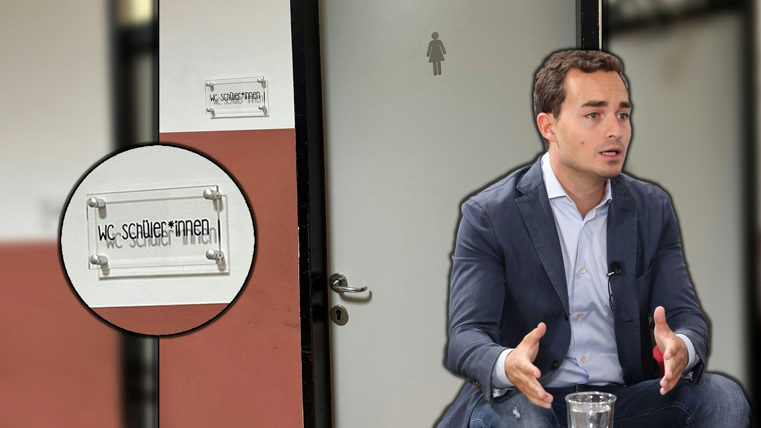 FPÖ- Klubobmann Maximilian Krauss zeigt sich fassungslos über Gender-Toiletten an einer Wiener Schule.