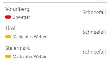 In Vorarlberg gilt eine rote Schnee-Warnstufe. 