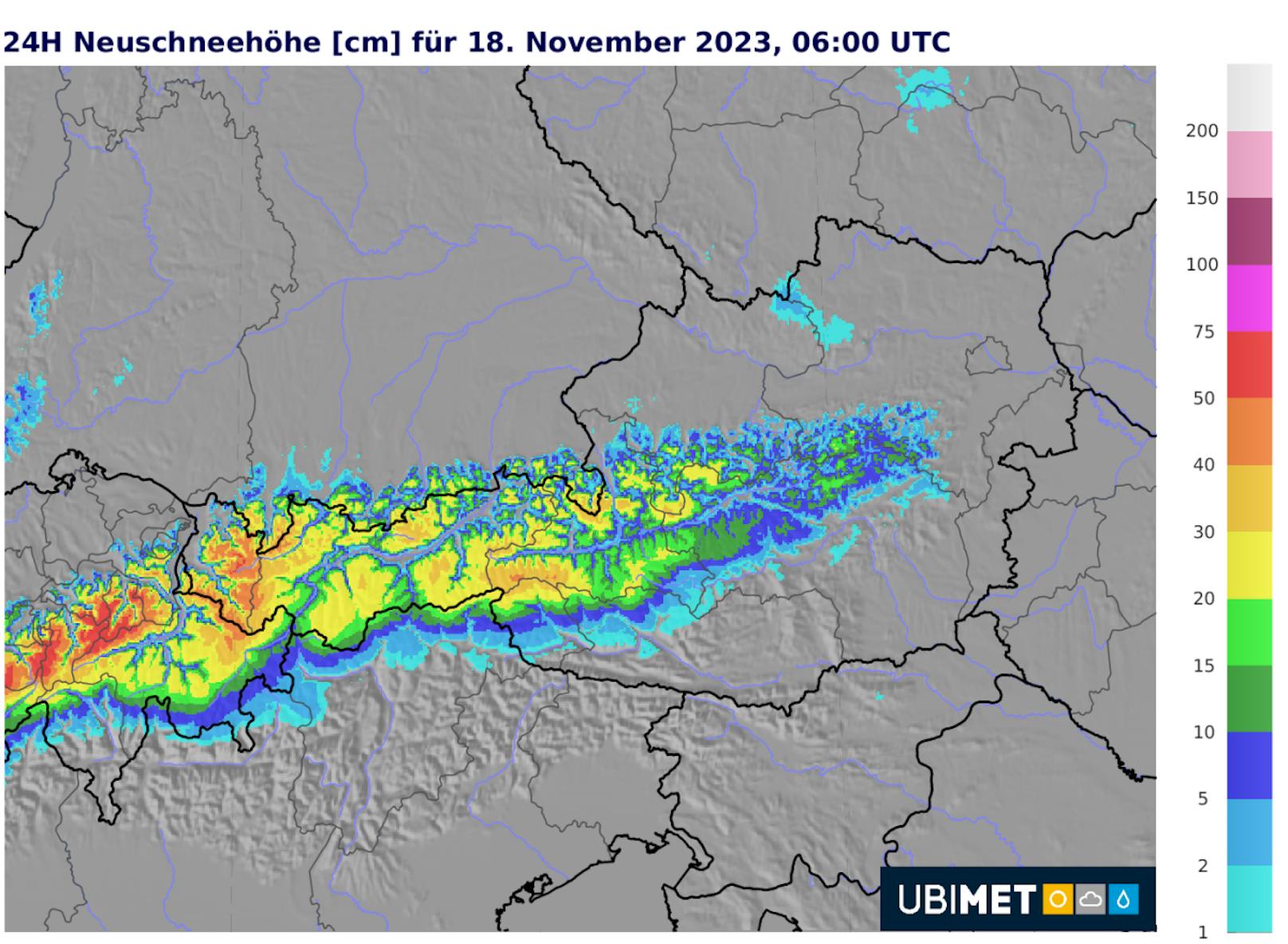 Am Freitag wird sich eine Schnee-Schneise durch Österreich hindurchziehen.