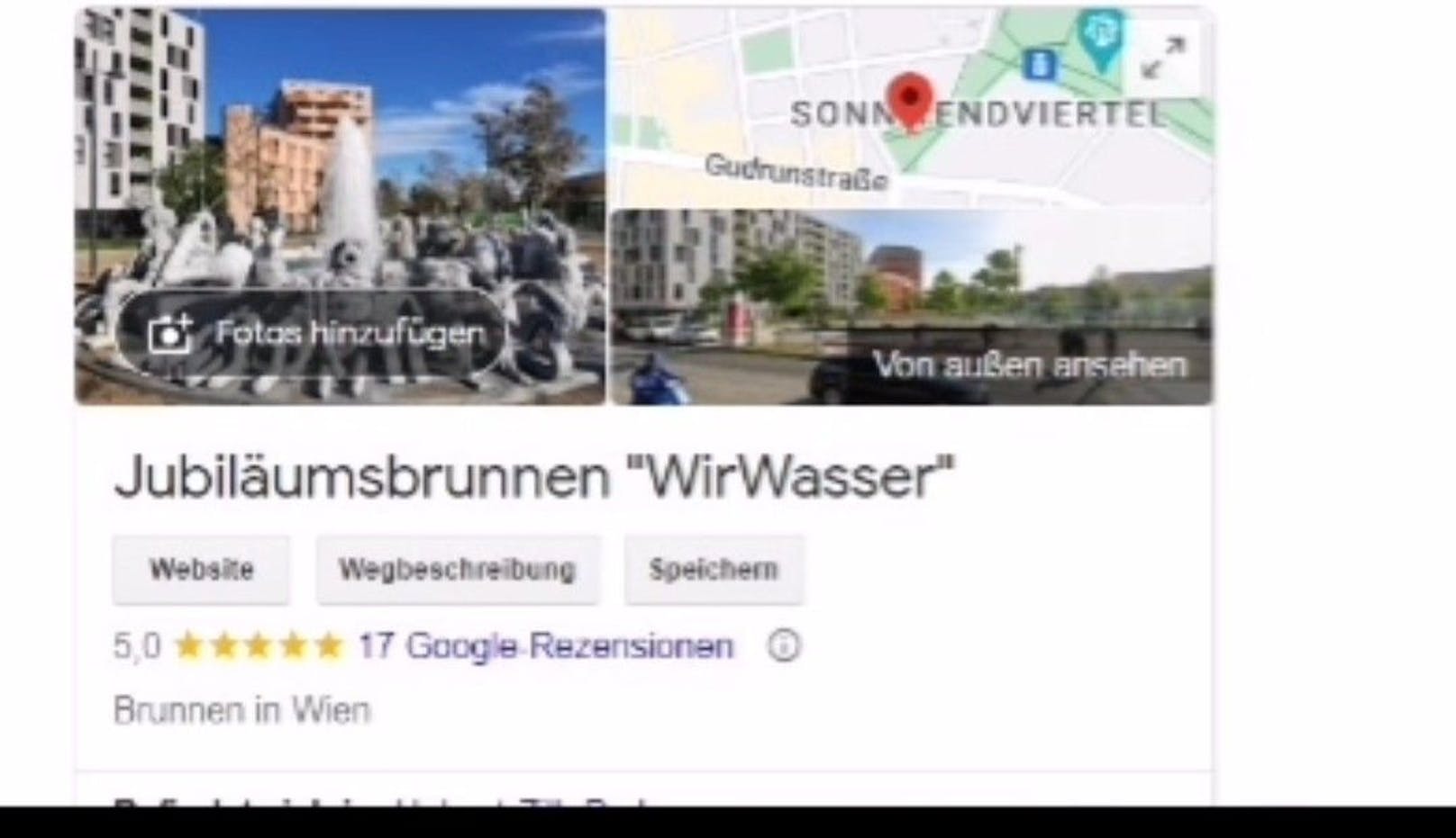 Mittlerweile sind die Google-Bewertung des "WirWasser"-Brunnens alle positiv.