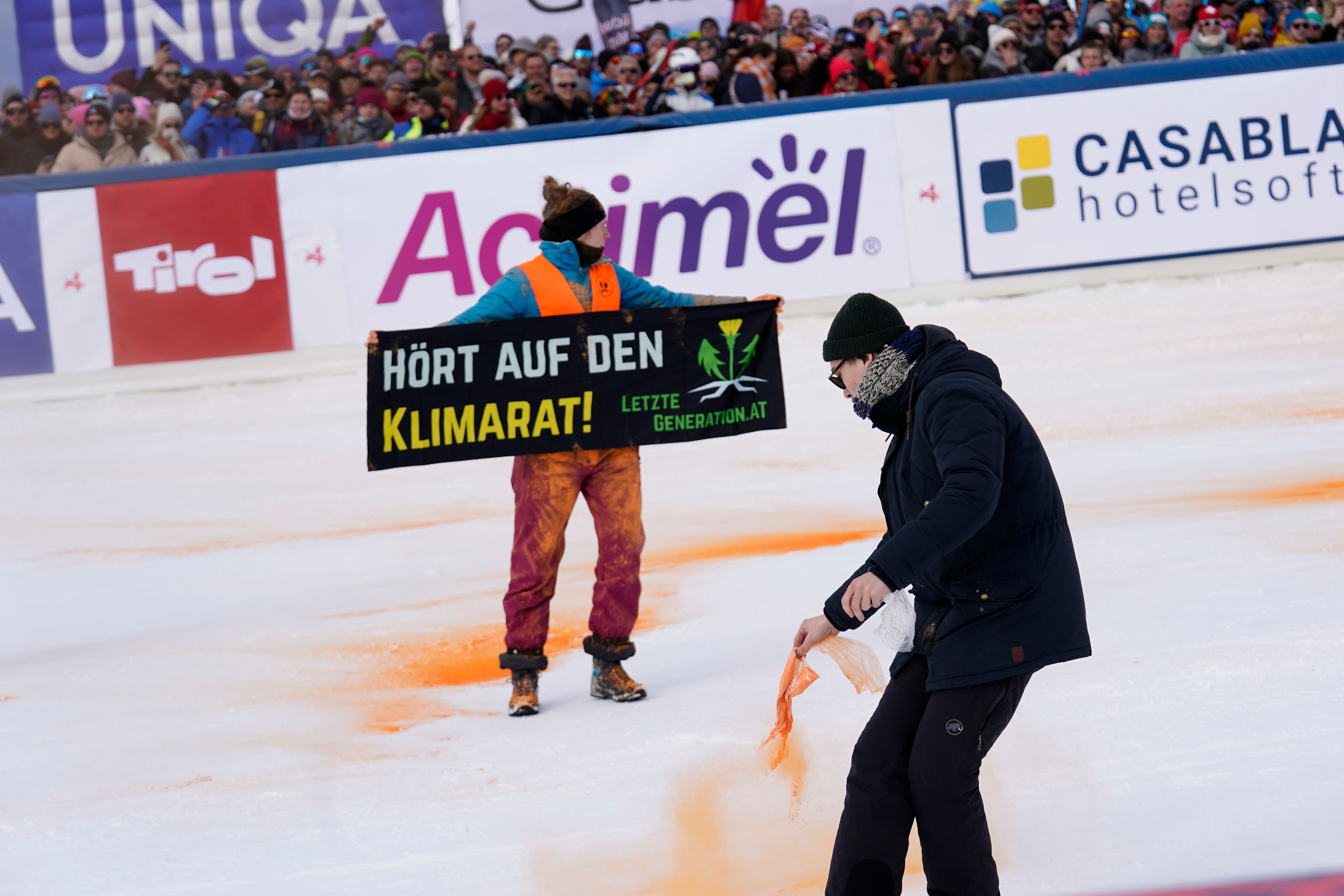 Klima-Aktivisten protestierten in Gurgl. 