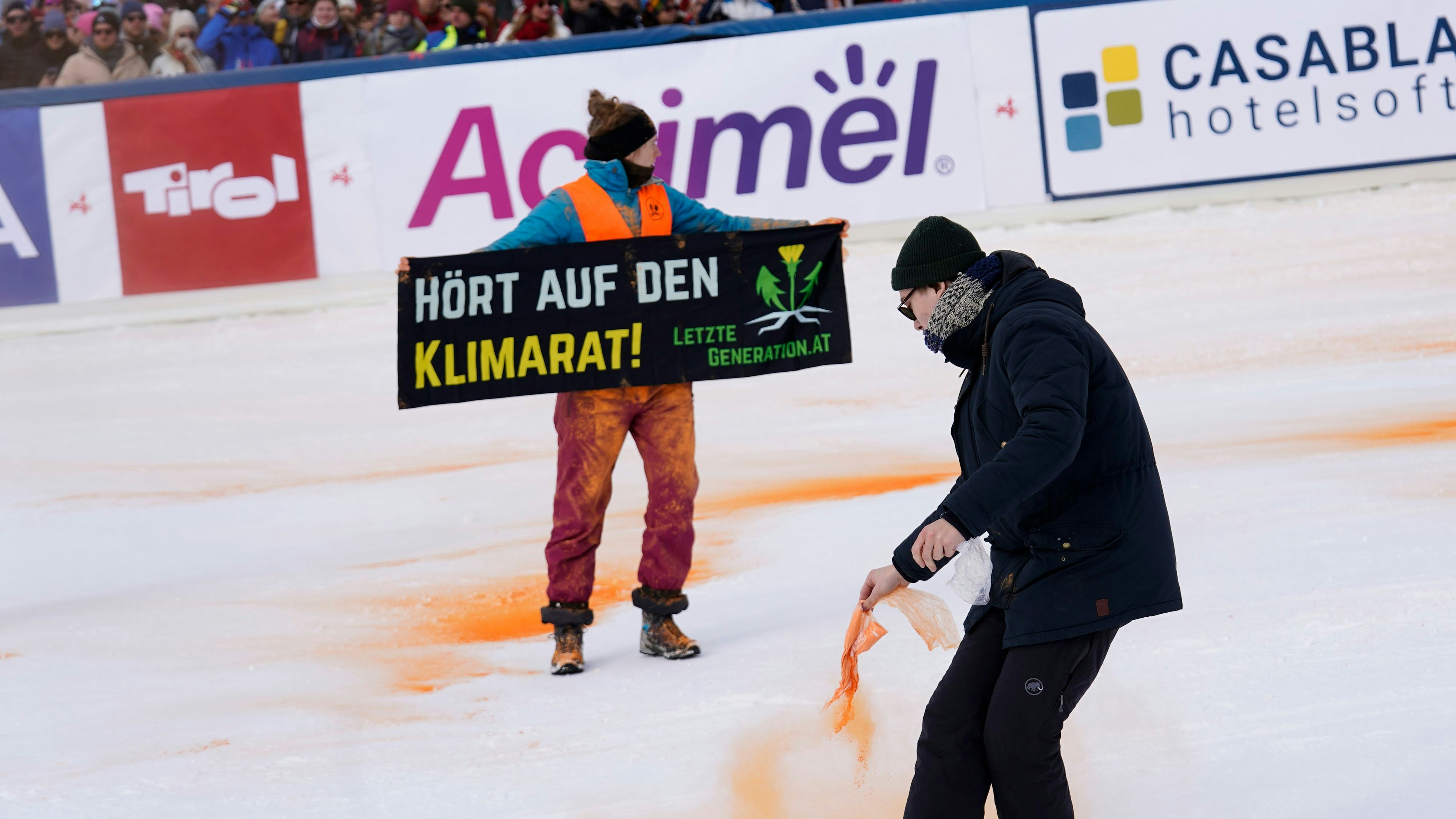 Klima-Aktivisten protestierten in Gurgl. 