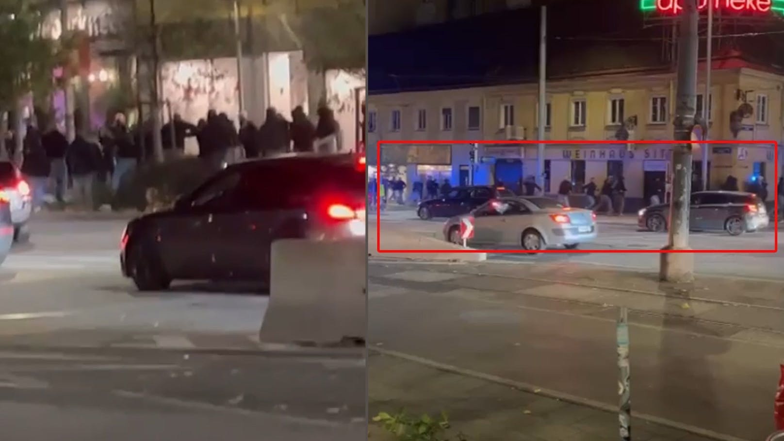 Wiener Fußballfans liefern sich irre Straßenschlacht