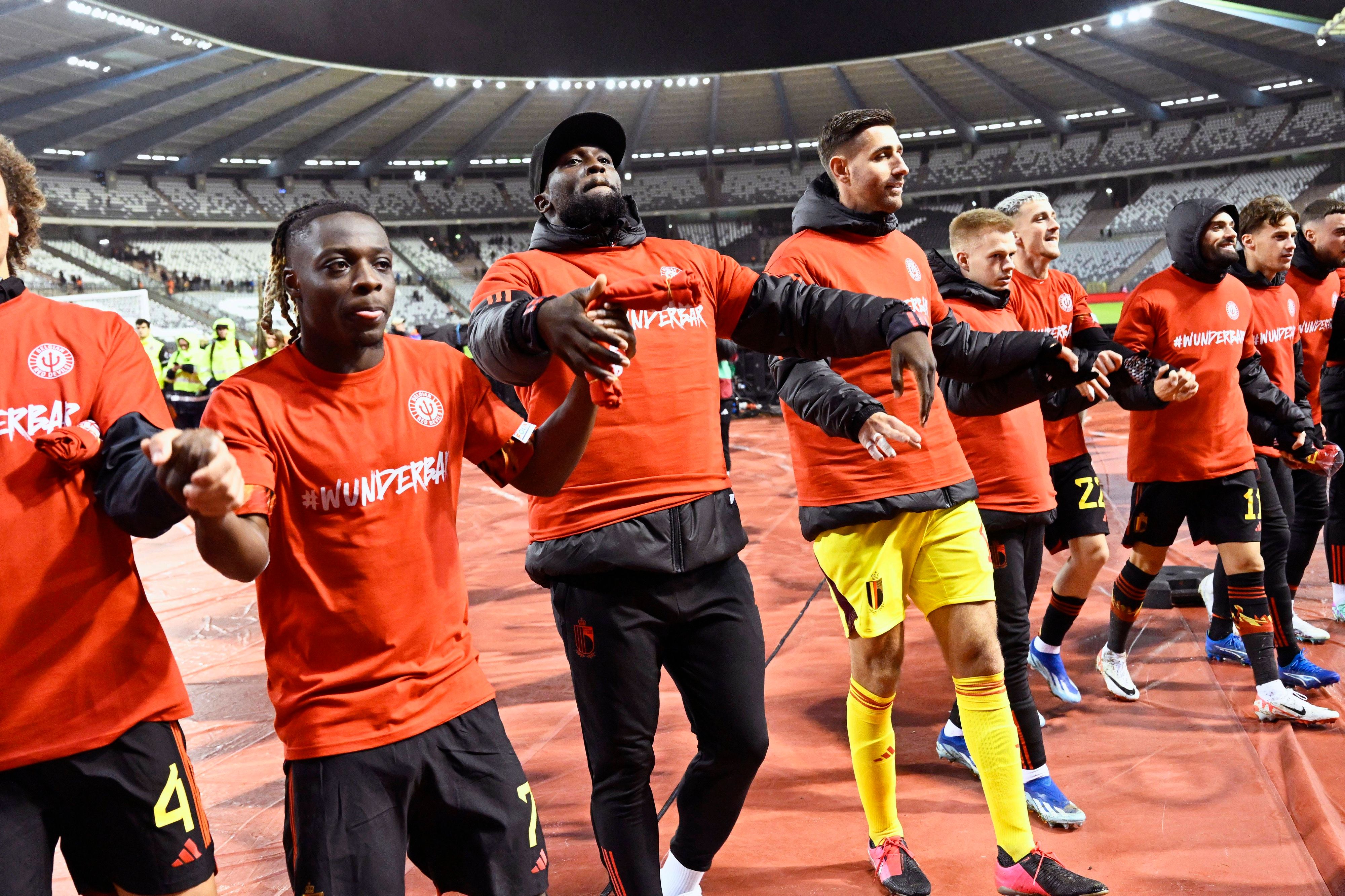 Belgien bejubelt den Gruppensieg.