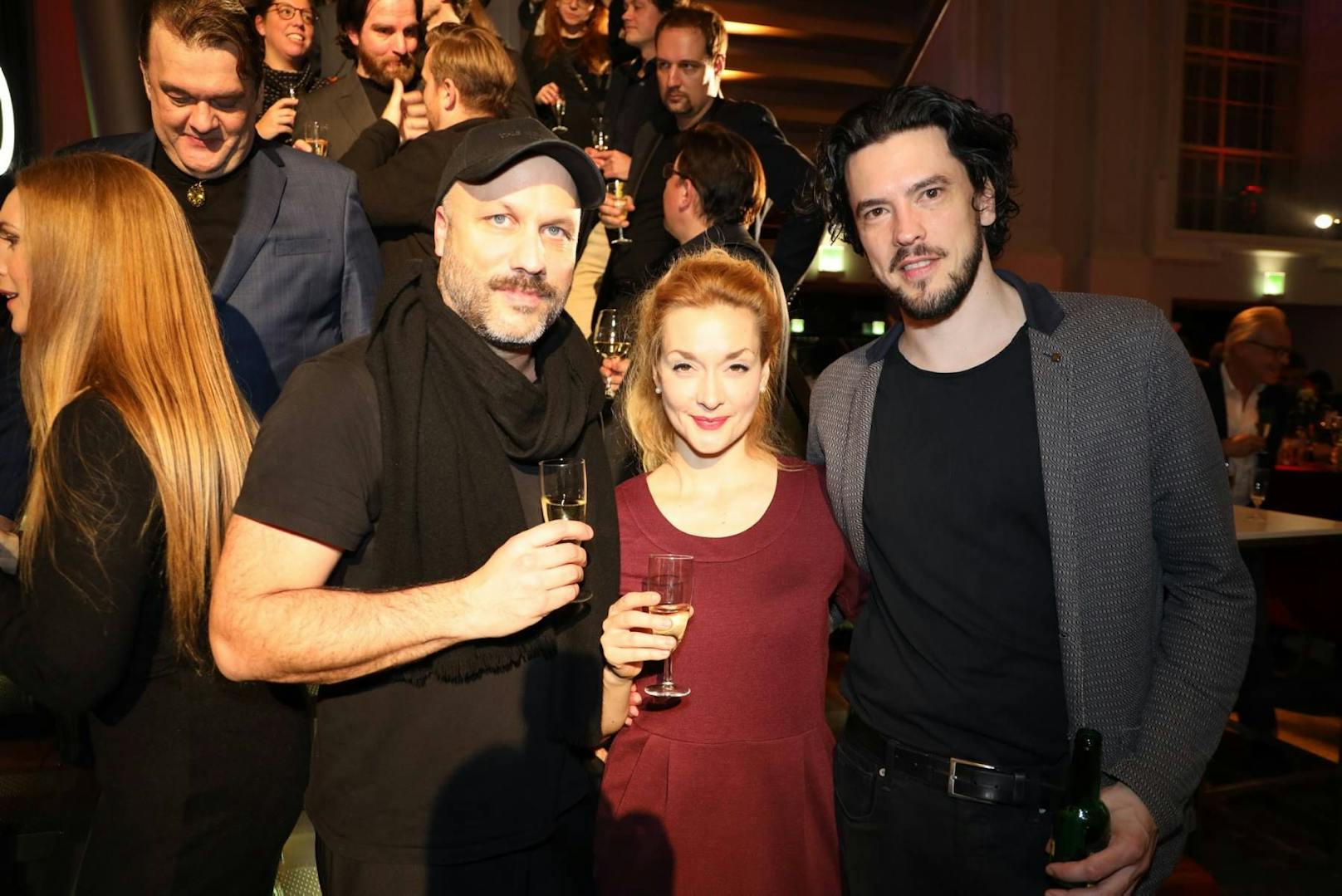 Tobias Kratzer, Vera Lotter Boecker & Andre Schuen bei der "Schwanda"-Premiere im MusikTheater an der Wien