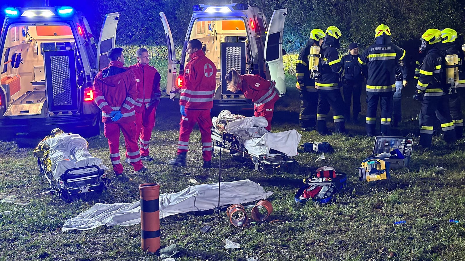 Ein Großeinsatz von Rettung und Feuerwehr war die Folge.