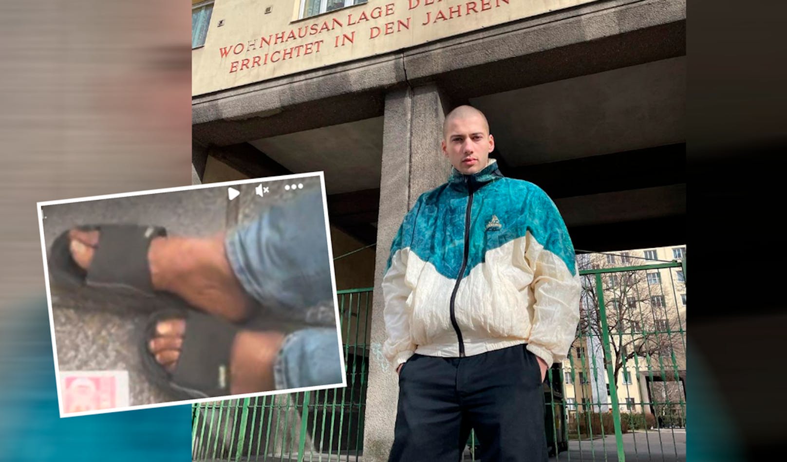 Obdachloser in Wien lehnt Schuhe von Rapper ab