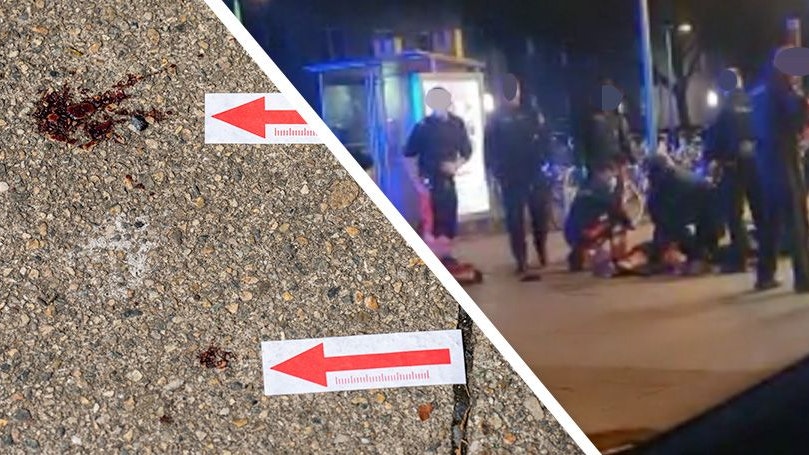 Blutspuren am Tatort in Wien-Brigittenau