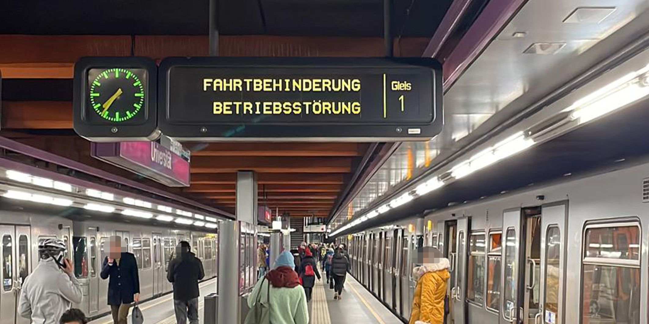 In der U2-Station Schottentor kam es am Mittwochabend zu einer Betriebsstörung.