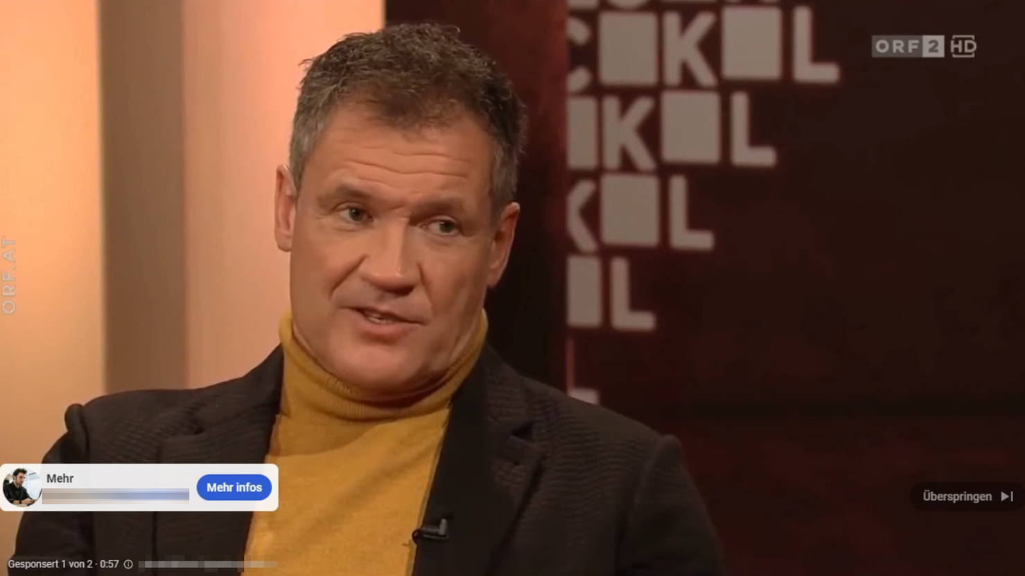 Über einen früheren Auftritt von Assinger bei "Stöckl" haben Betrüger mittels künstlicher Intelligenz eine andere Stimme darüber gelegt. Dabei versucht man Menschen auf eine Seite zu locken und abzuzocken.