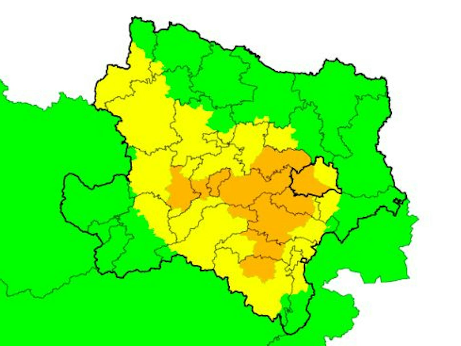 UWZ-Sturmwarnung in Wien und Niederösterreich (Stand 23.11., 6.45 Uhr)