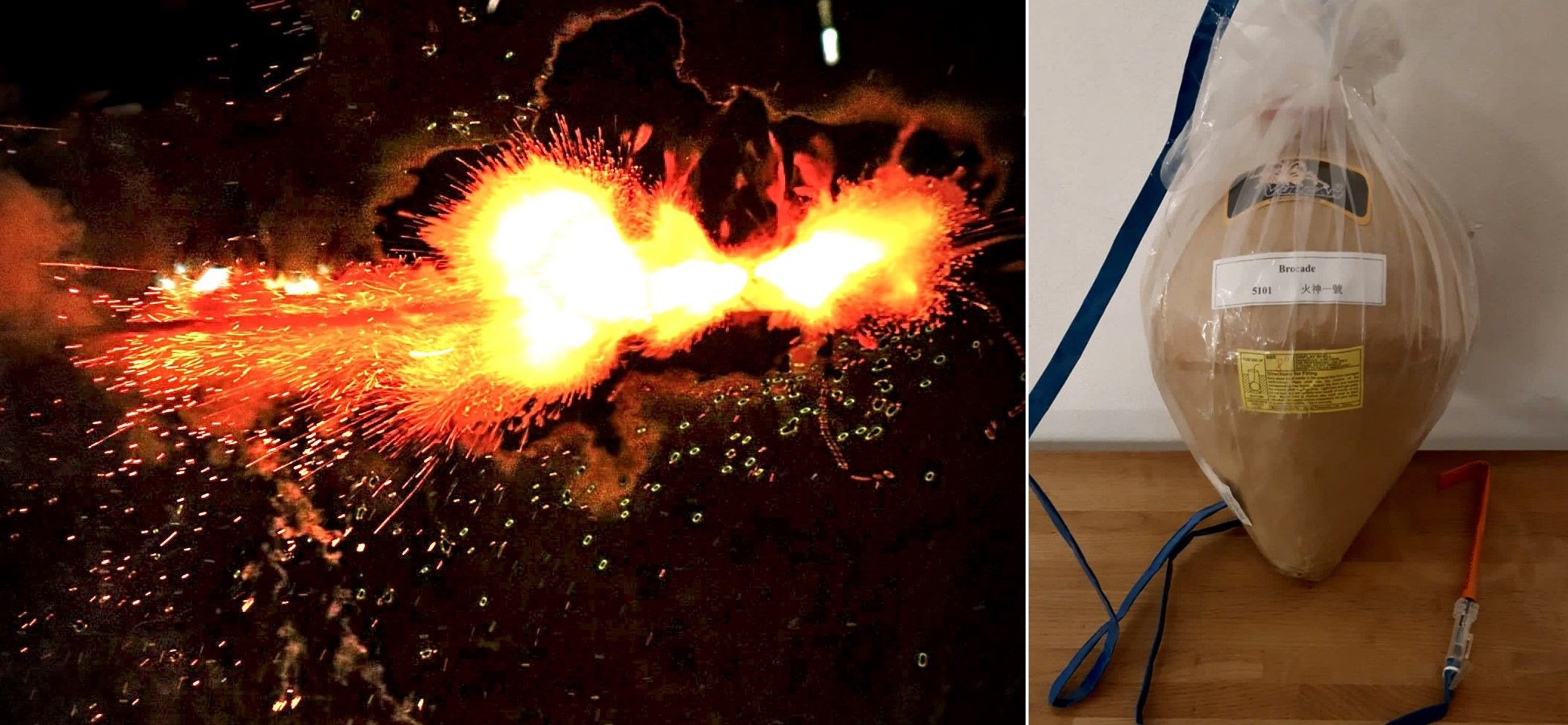 Re.: eine Kugelbombe, oftmals werden diese Sprengkörper illegal im Ausland gekauft und dann ohne Fachkenntnisse gezündet.