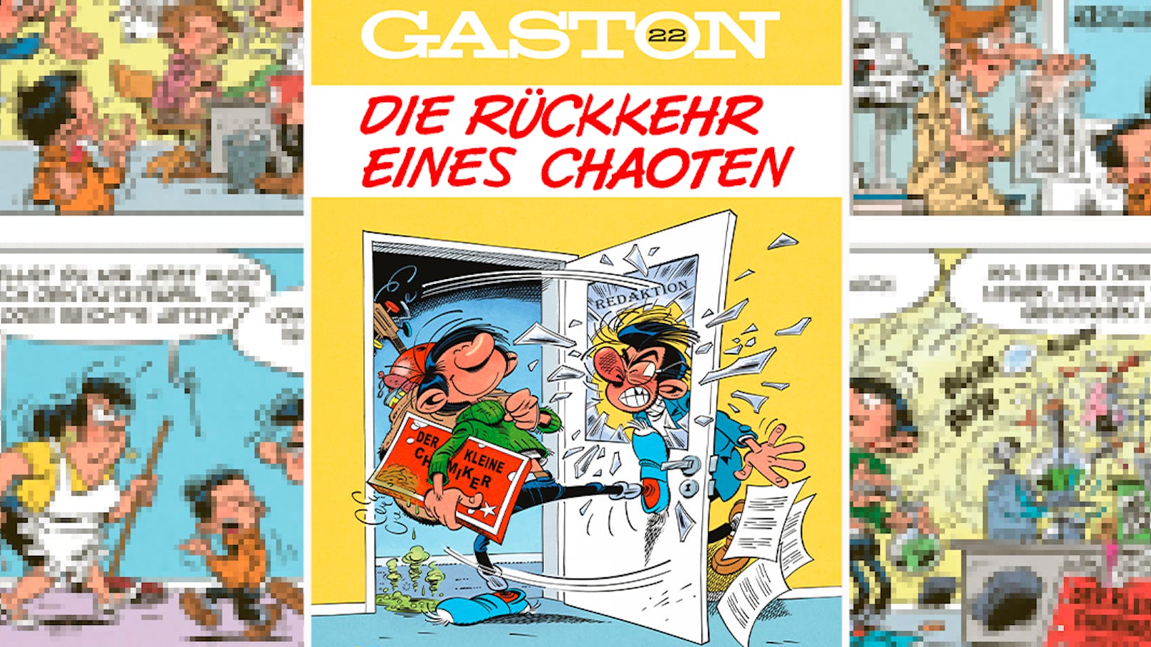 Soeben kam der neue Band im frankobelgischen Raum auf den Markt. Im April 2024 erscheint <strong>"Gaston – Die Rückkehr eines Chaoten"</strong> bei Carlsen Comics.