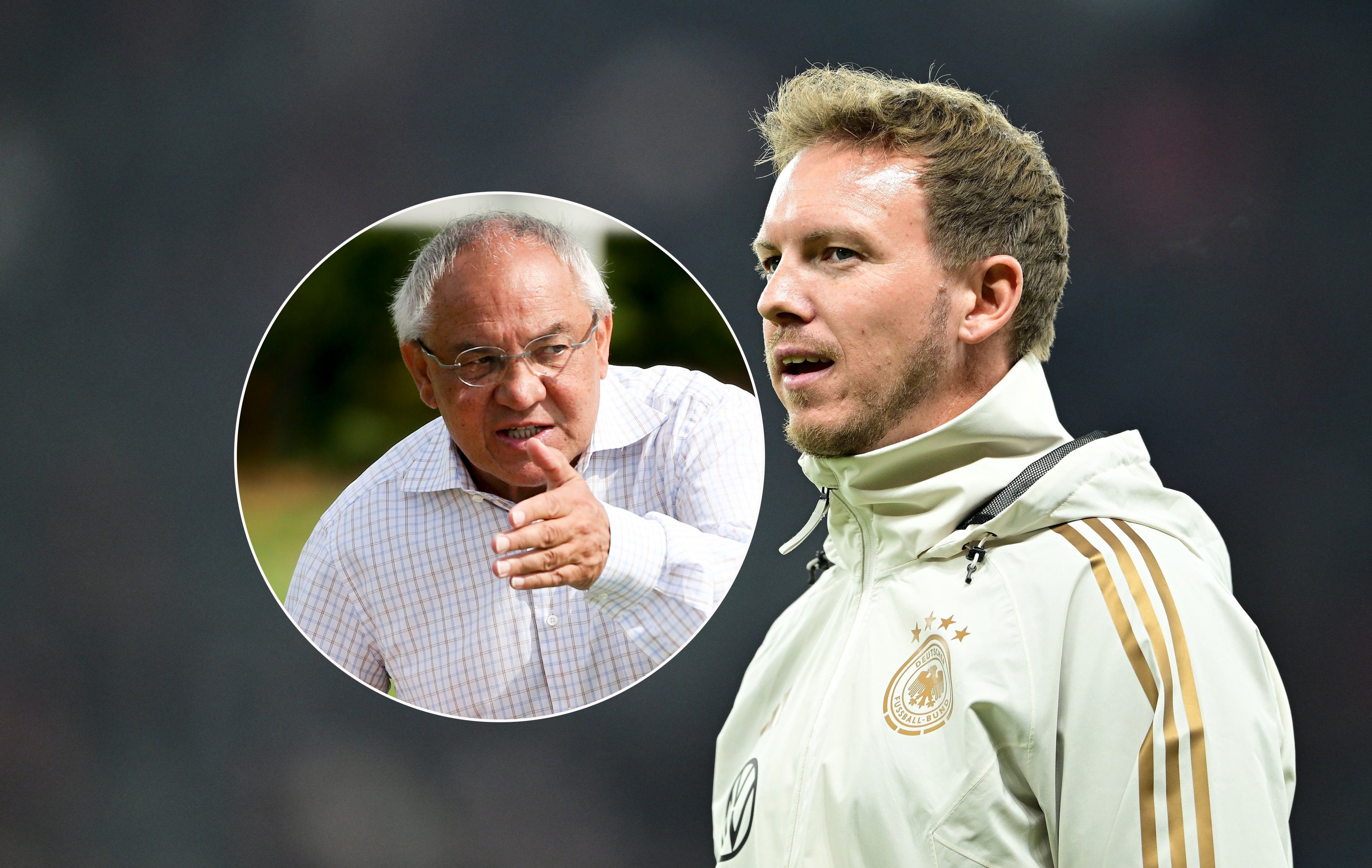 Felix Magath (l.) nimmt DFB-Coach Julian Nagelsmann in die Pflicht.