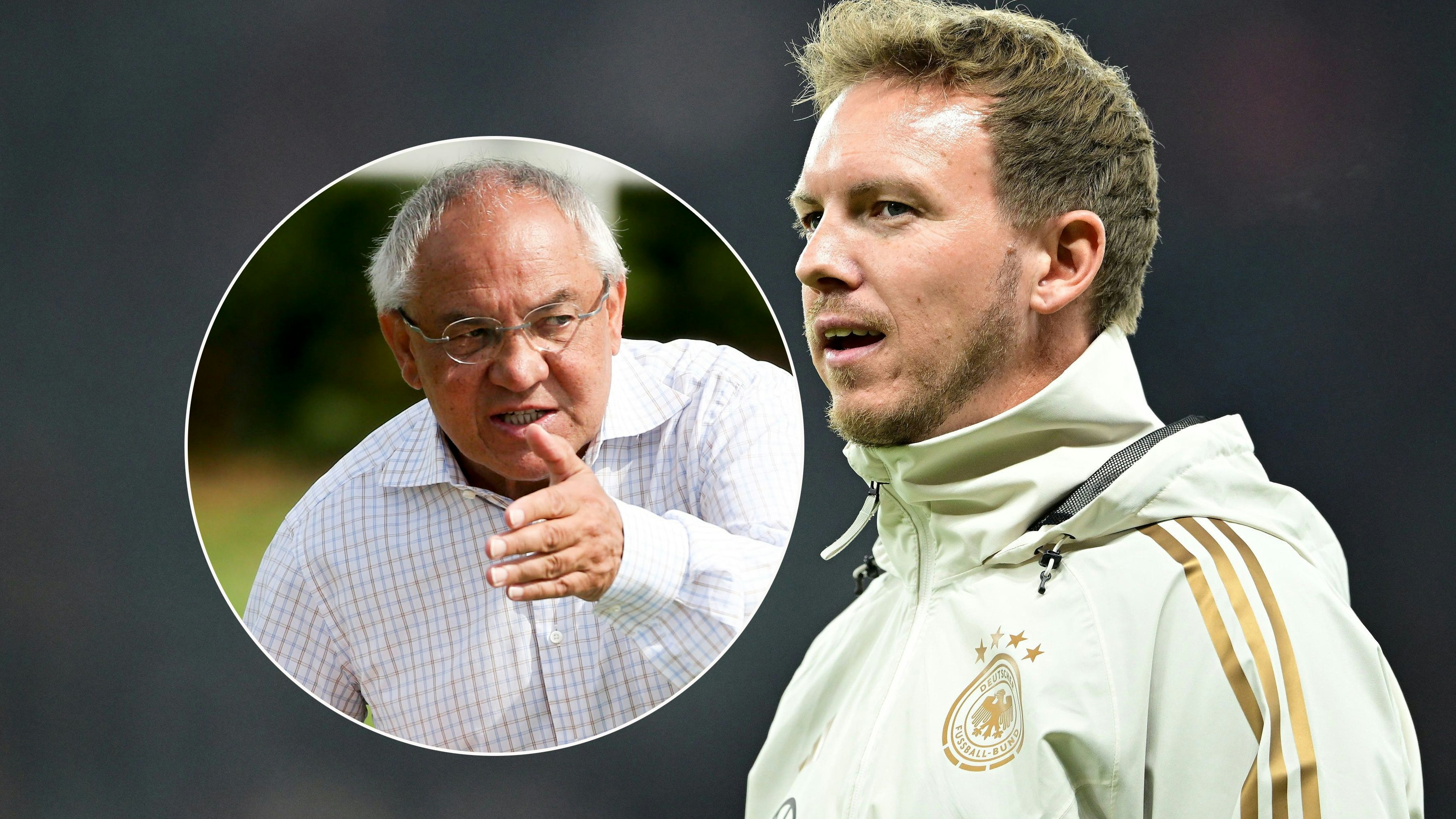 Felix Magath (l.) nimmt DFB-Coach Julian Nagelsmann in die Pflicht.