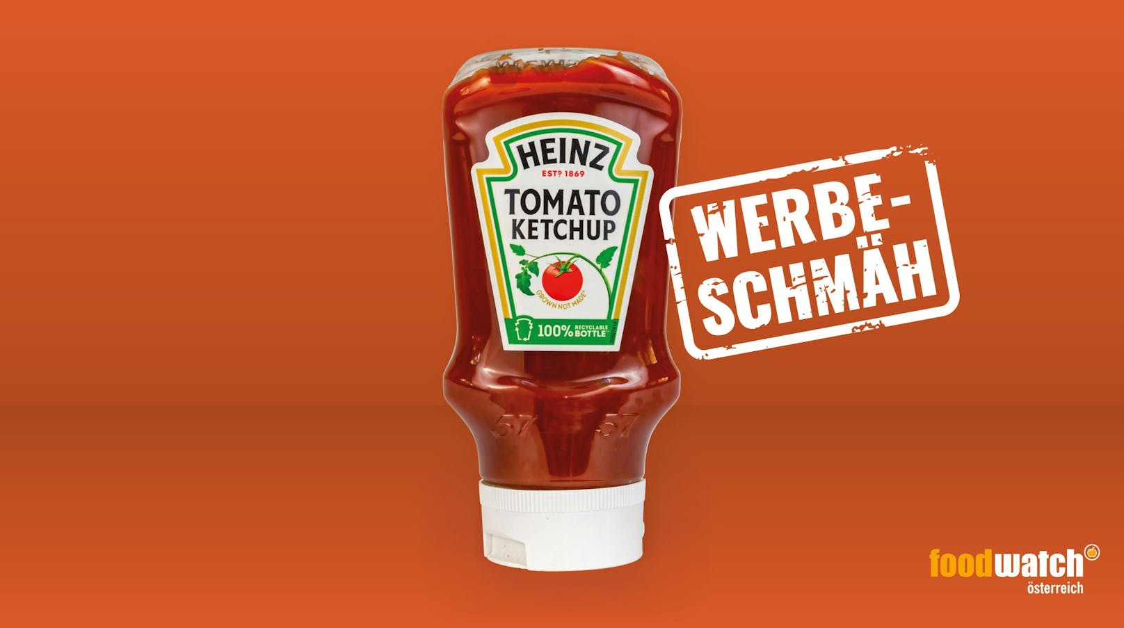 <strong>Heinz Tomaten Ketchup</strong> - täuscht mit grünem Etikett Nachhaltigkeit vor: Das Heinz Tomaten Ketchup lockt umweltbewusste Konsument*innen mit dem Hinweis „100% Recyclable Bottle". Der grüne Schriftzug soll das Produkt wohl zusätzlich nachhaltig erscheinen lassen. Die Realität: Beim Heinz Ketchup handelt es sich um ganz normales Tomaten Ketchup in einer Plastikflasche. Die ist recycelbar - wie viele andere Ketchupflaschen auch.