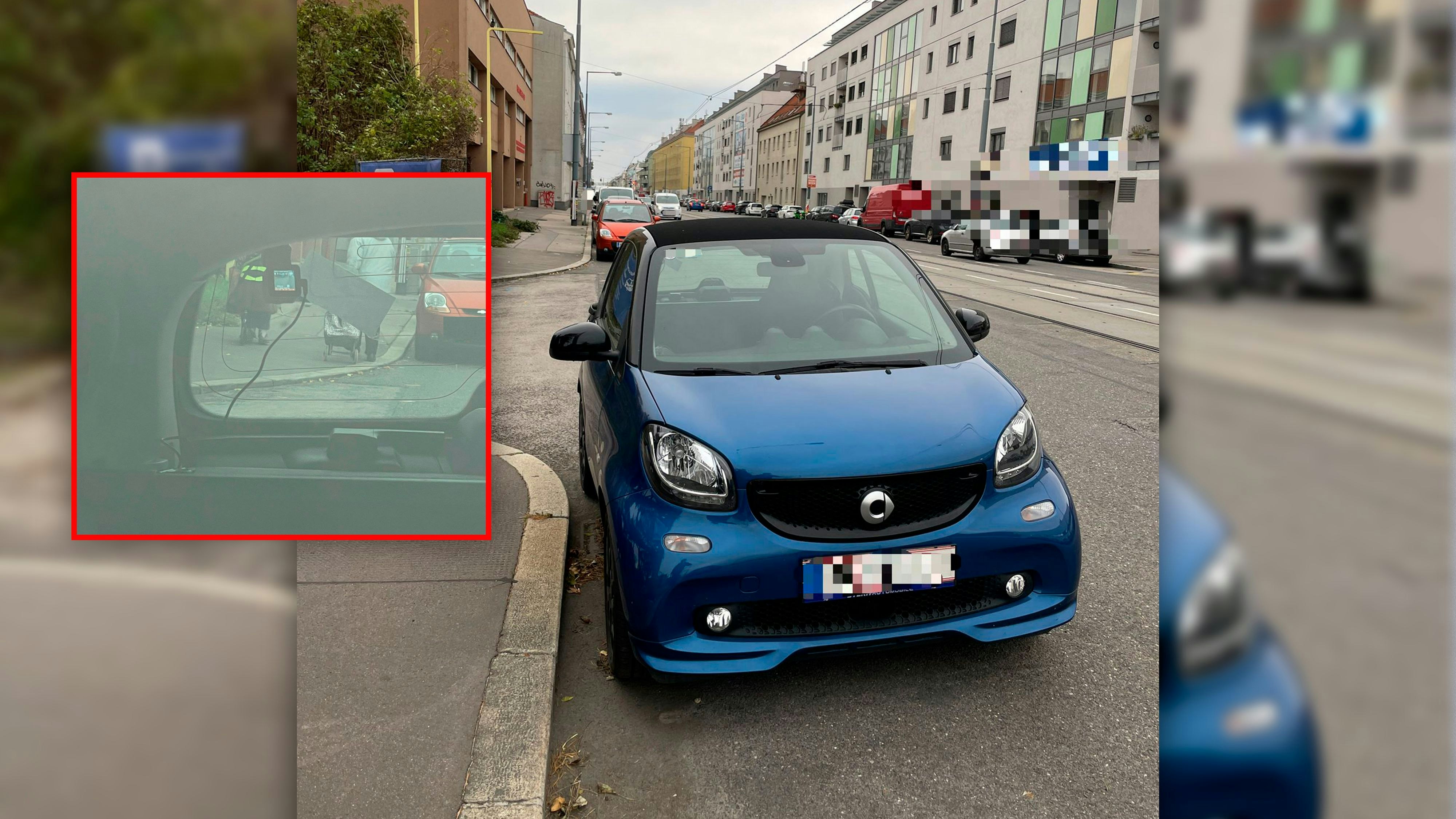 Klar ersichtlich: Die Dashcam im Smart.