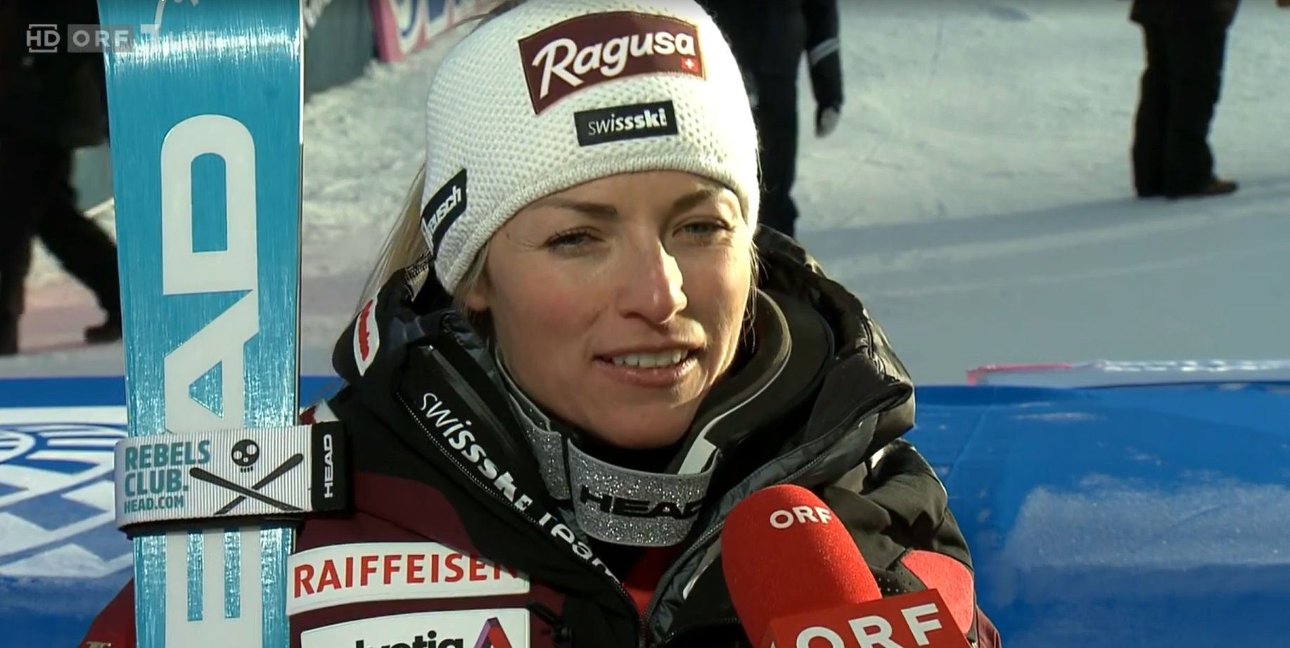 Das Interview von Lara Gut-Behrami wurde während der Liveübertragung gestoppt. 