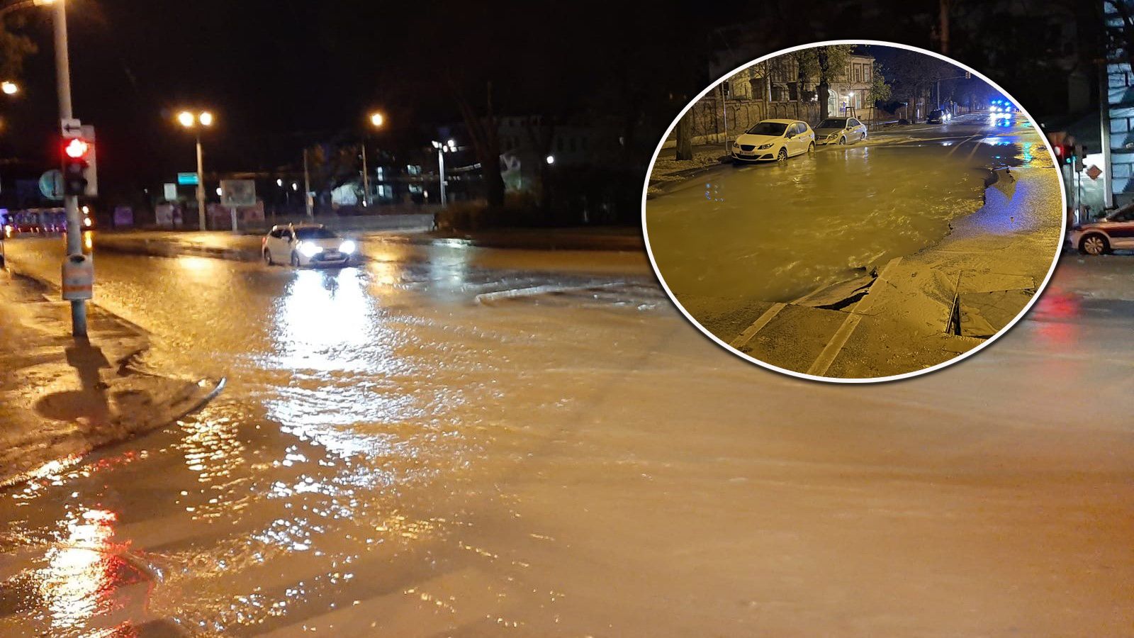 Nahe des Flötzersteiges im 14. Wiener Bezirk flutete ein Wasserrohrbruch mehrere Straßen.