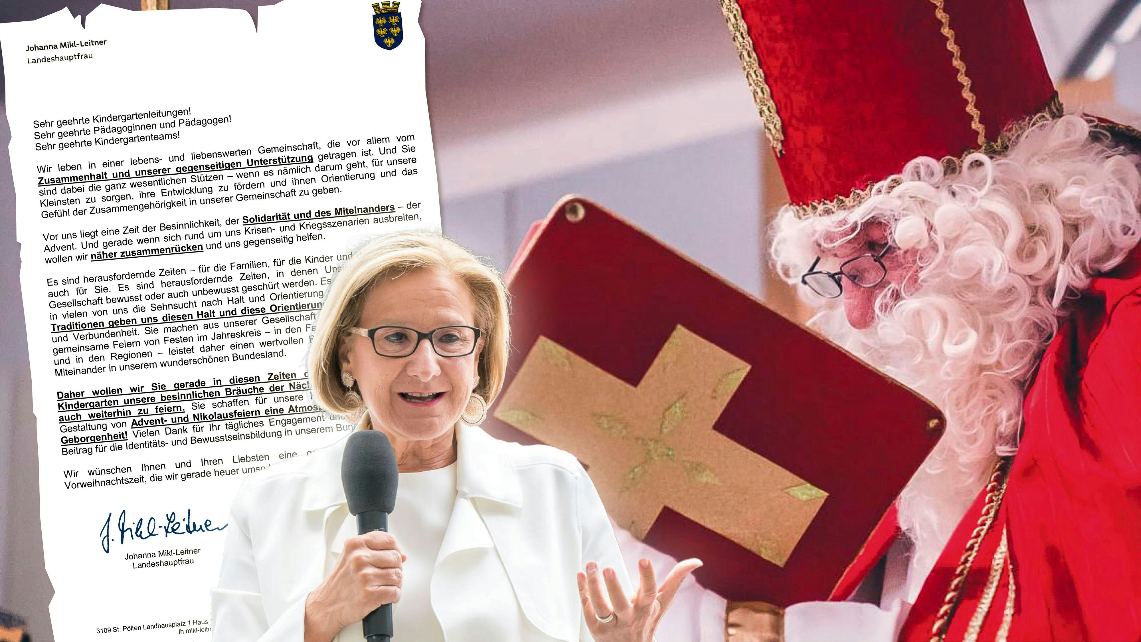 Niederösterreich-Chefin Johanna Mikl-Leitner (ÖVP) will "besinnliche Bräuche" weiter feiern.