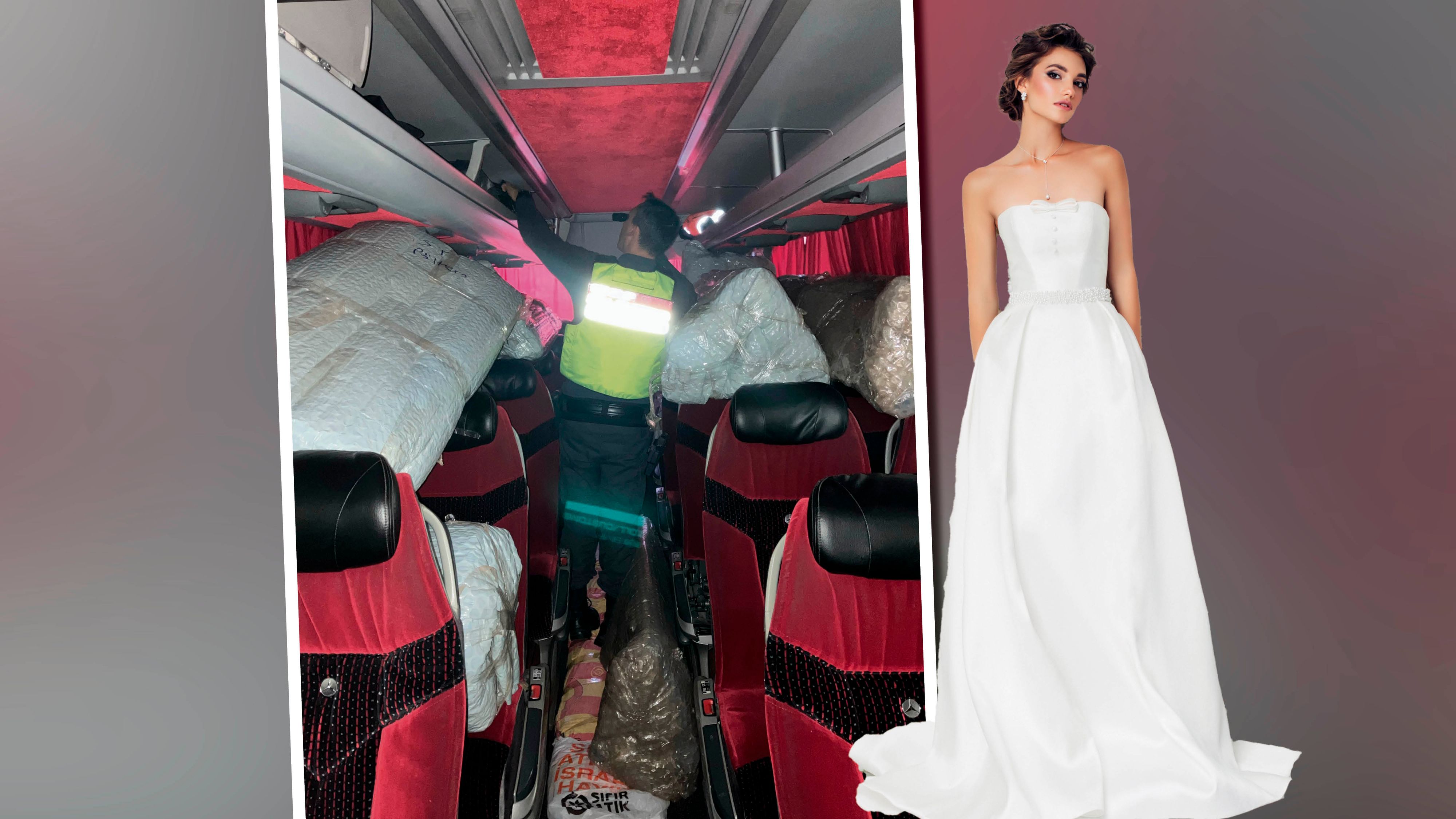 Die Zoll-Beamten fanden bei Fahrgästen zwei Tonnen Lebensmittel, 2.800 Zigaretten, 2.880 Dosen Red Bull, 15 Hochzeitskleider und sogar sieben Möbelstücke.