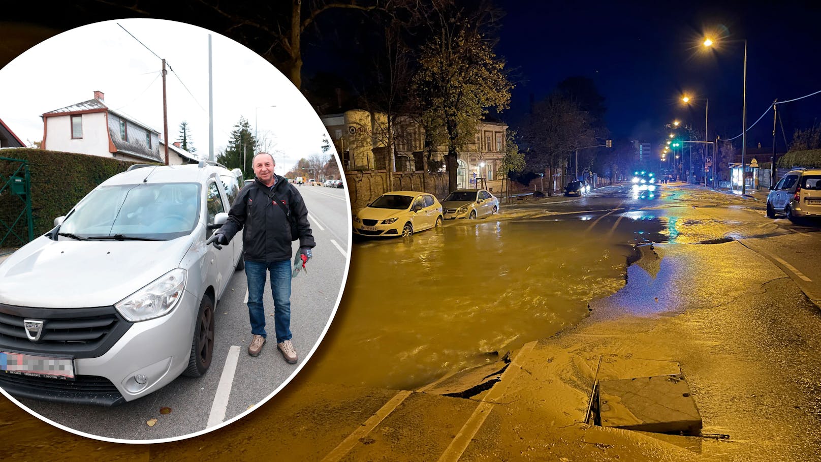 Straße unter Wasser – Feuerwehr rettete Ferdinands Auto