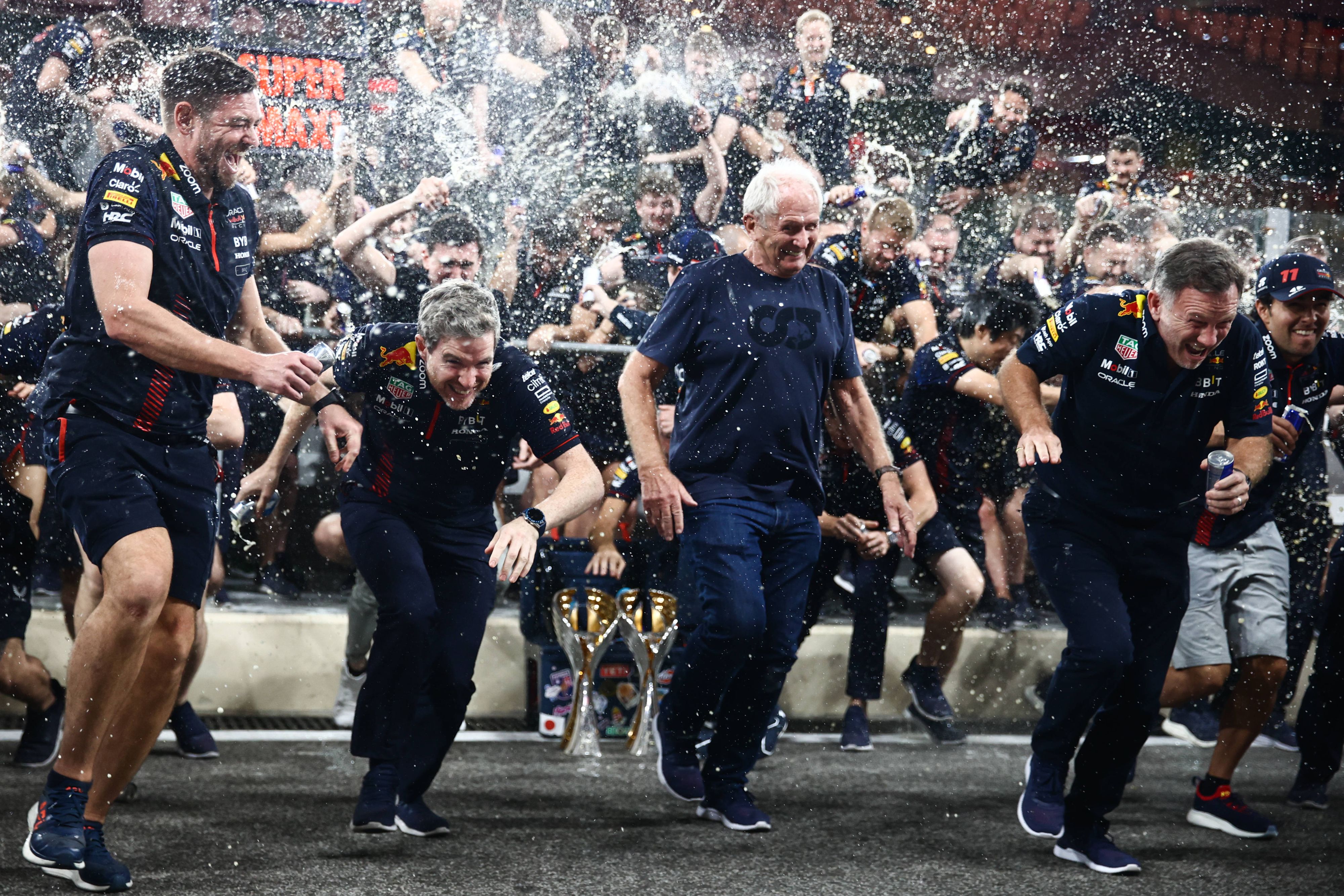 Die Feierlichkeiten bei Red Bull begannen gleich nach dem Ende des Rennens.
