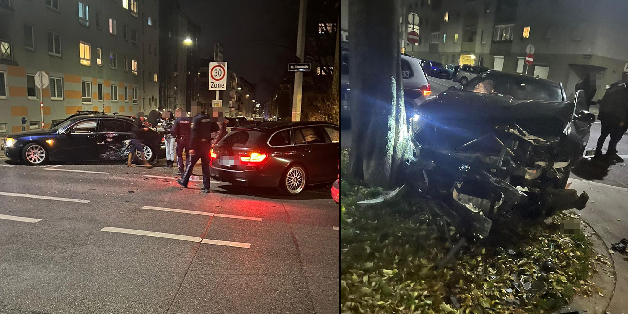 In Wien-Favoriten kollidierten am späten Sonntagabend zwei Fahrzeuge.